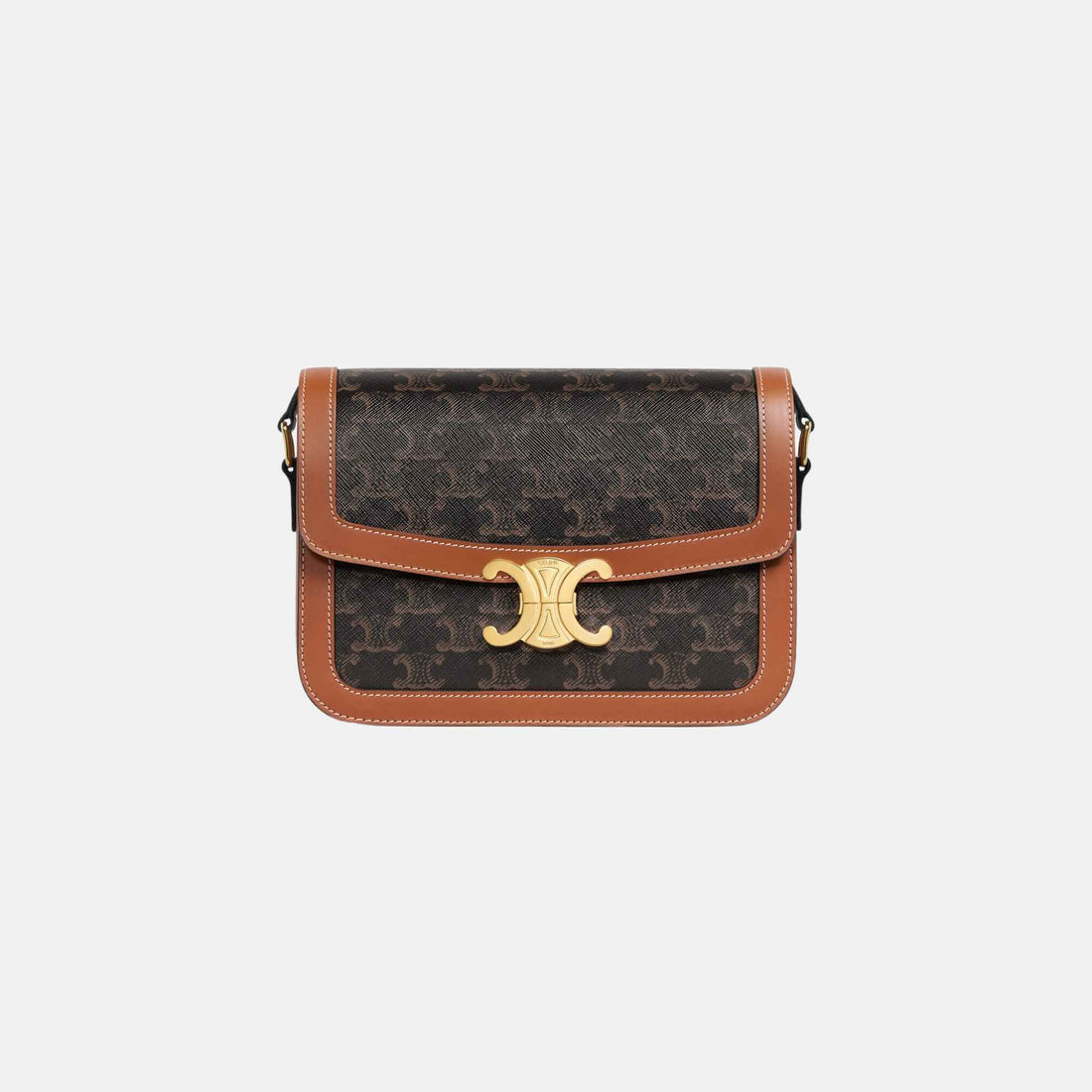 Celine Classique Triomphe Bag In Triomphe Canvas And Calfskin, Front