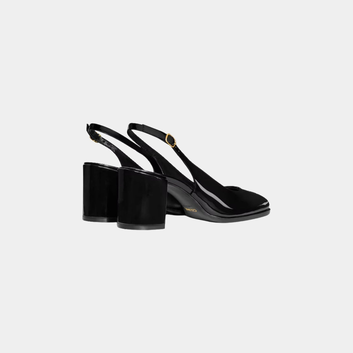 حذاء Celine Lily Slingback من جلد عجل مطلي مثقّب بنمط Triomphe