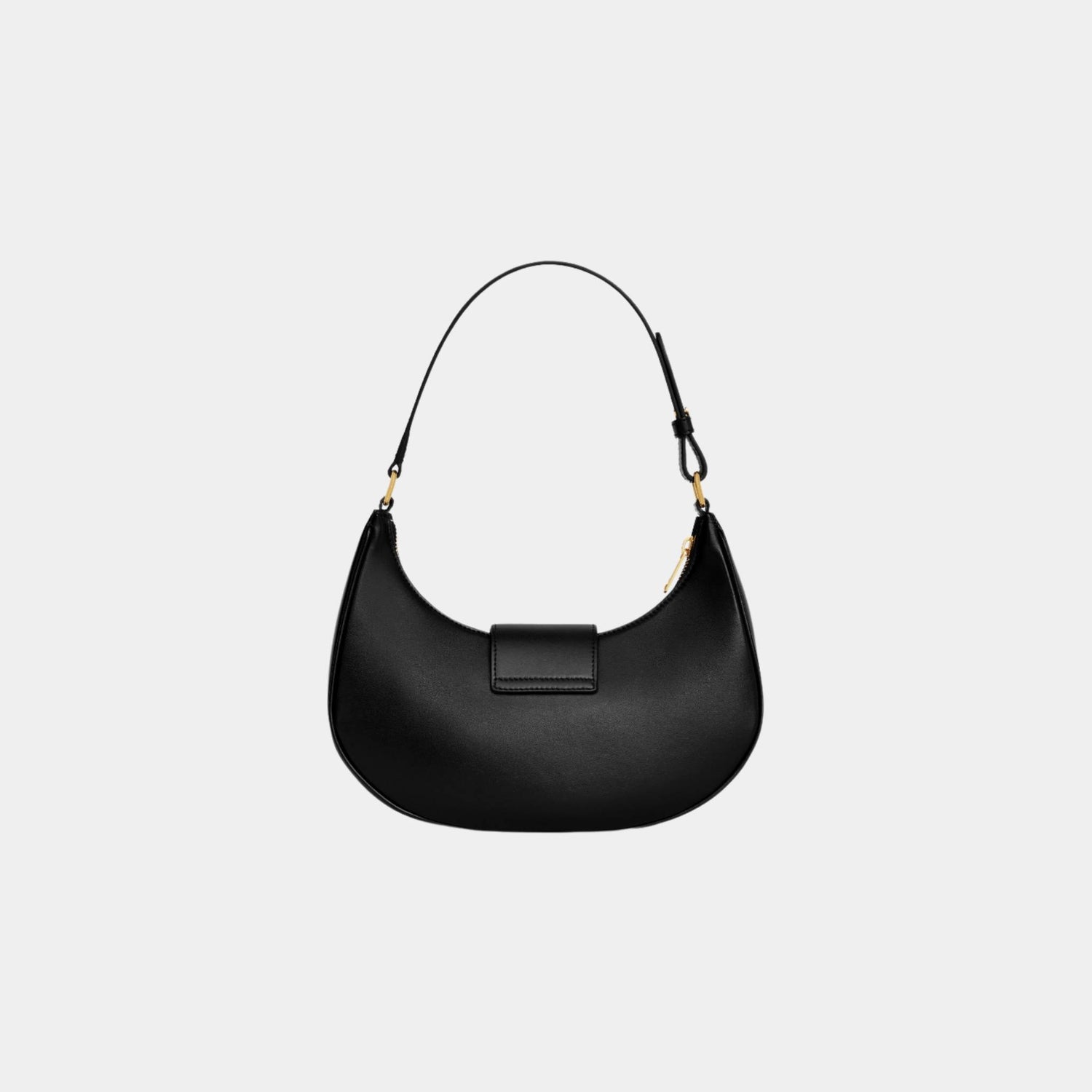 Celine Medium Ava Triomphe Bag In Smooth Calfskin Handbag, Black, Back View