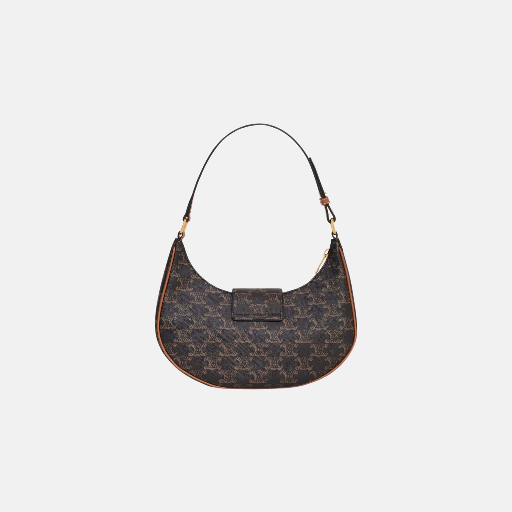 Celine Medium Ava Triomphe Bag In Triomphe Canvas And Calfskin, Back