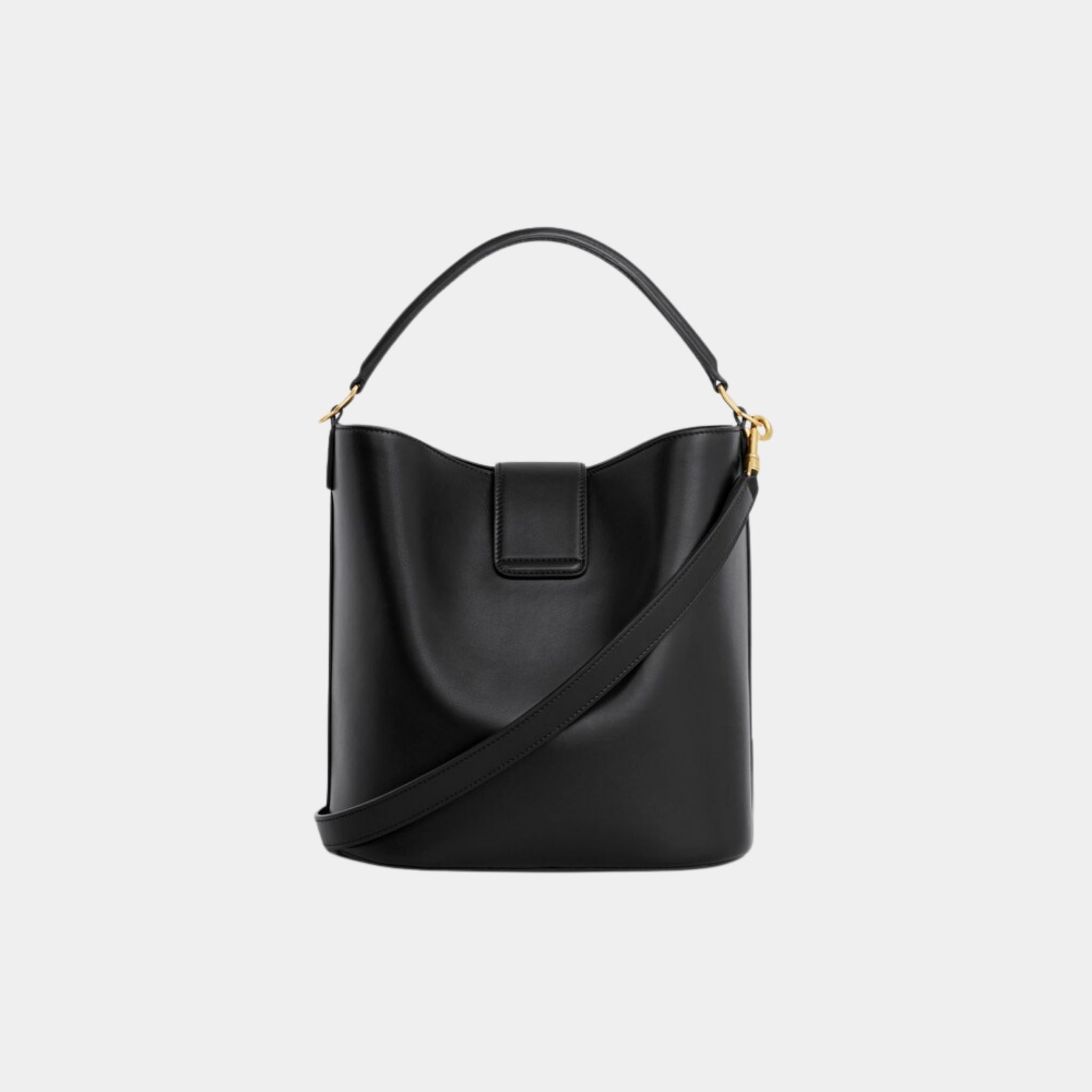 Celine Medium Bucket Louise in Smooth Calfskin, Black, Back