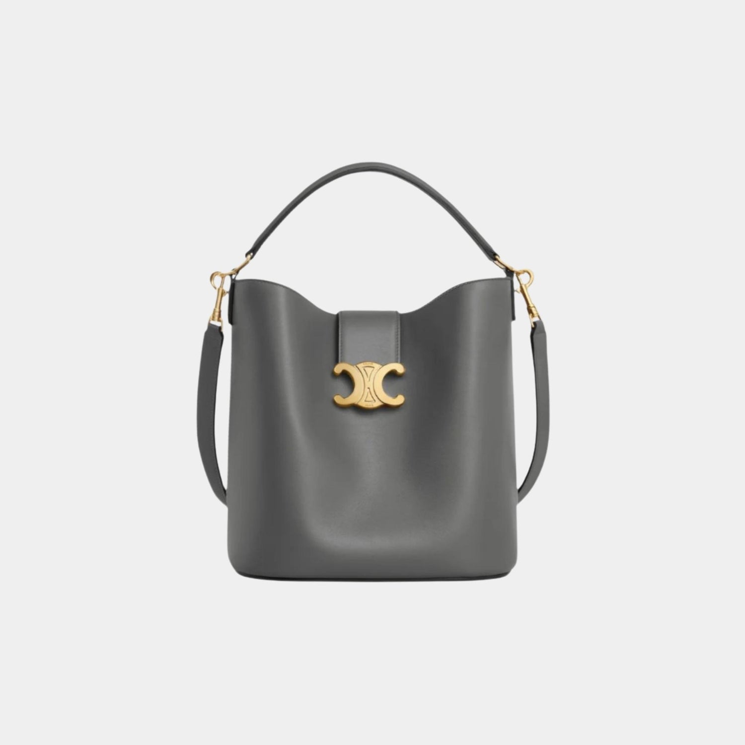 Celine Medium Louise Bag In Smooth Calfskin Handbag, Anthracite, Front View