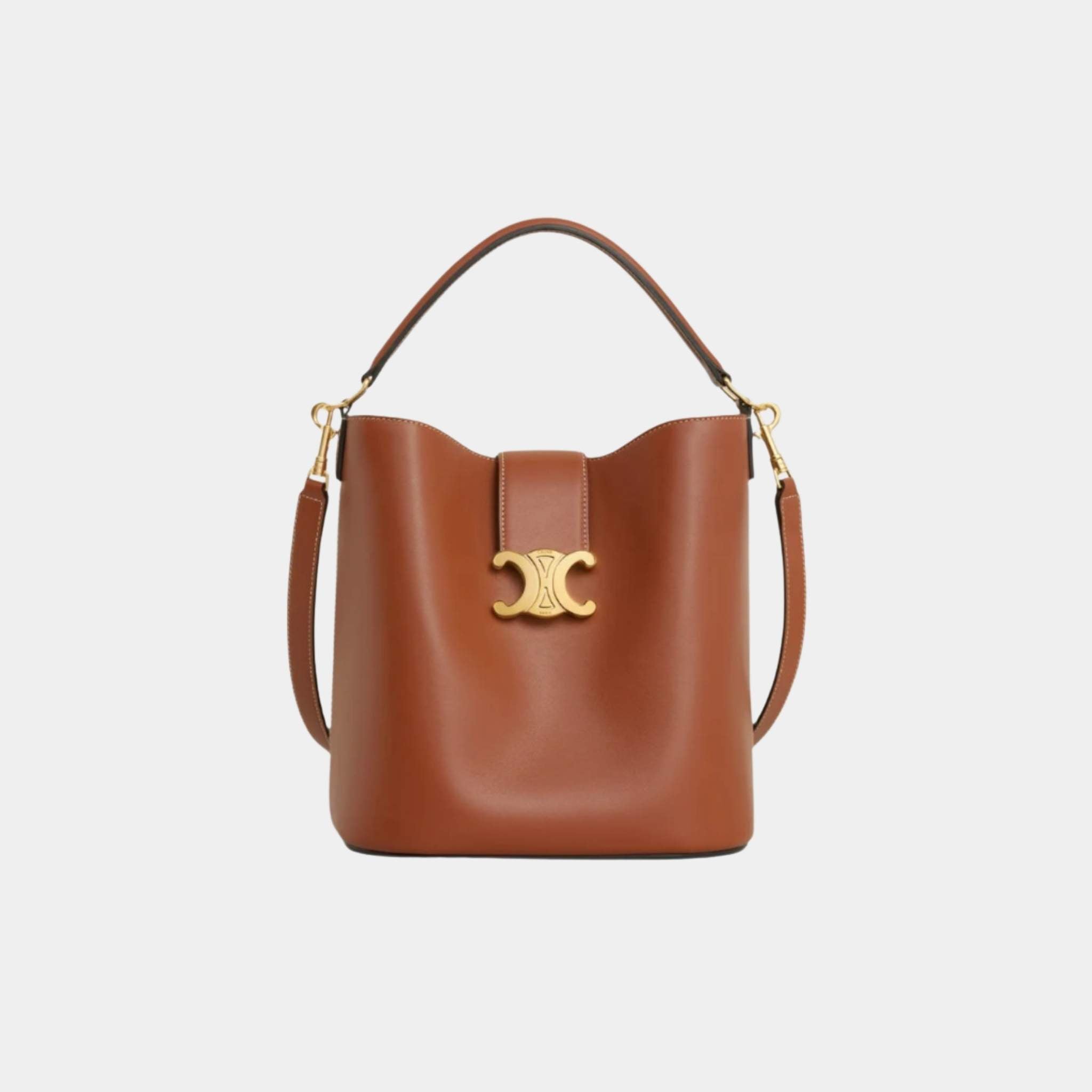 Celine Medium Louise Bag In Smooth Calfskin Handbag, Tan, Front View