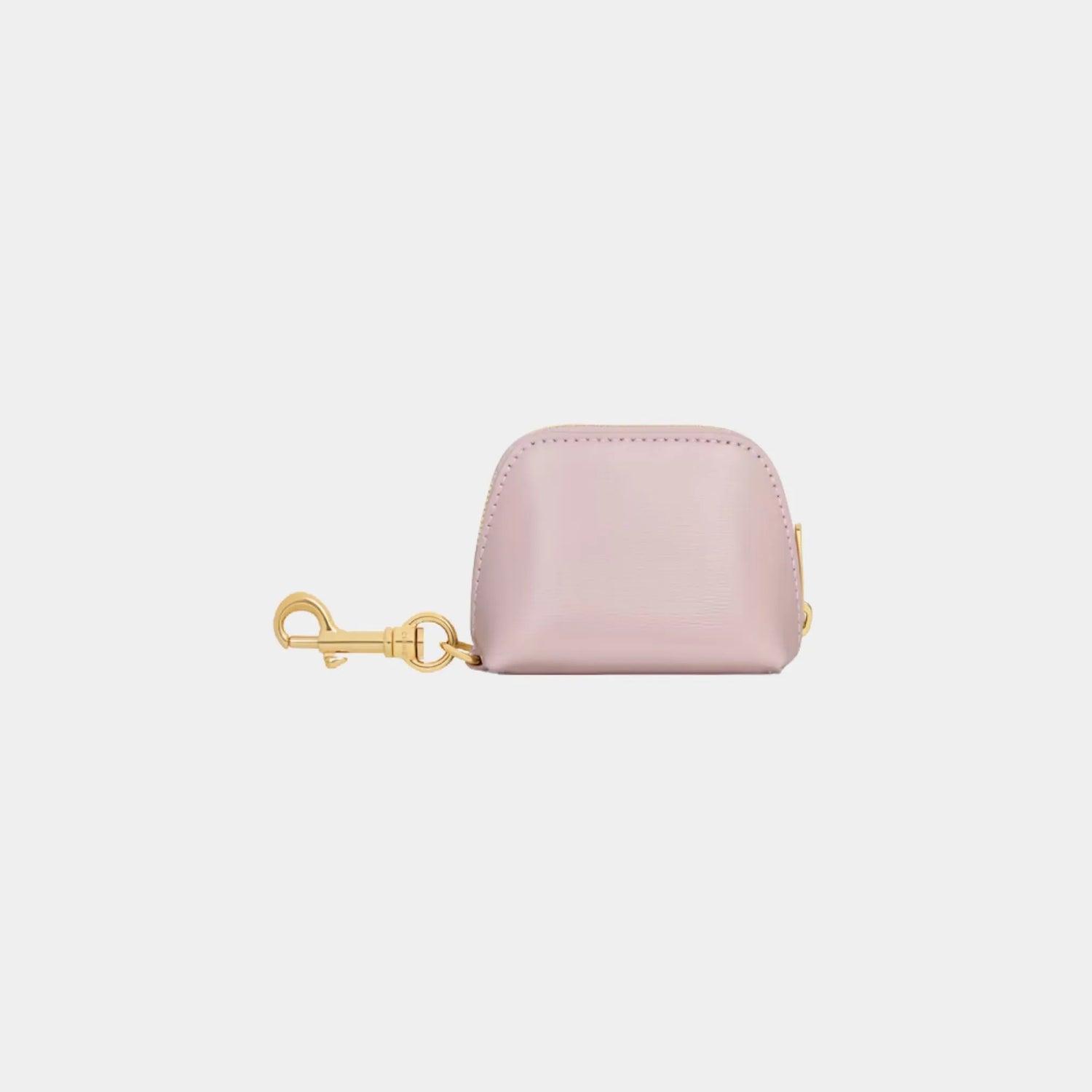 Celine Micro Triomphe Charm in Shiny Calfskin, Rose Pale, Back