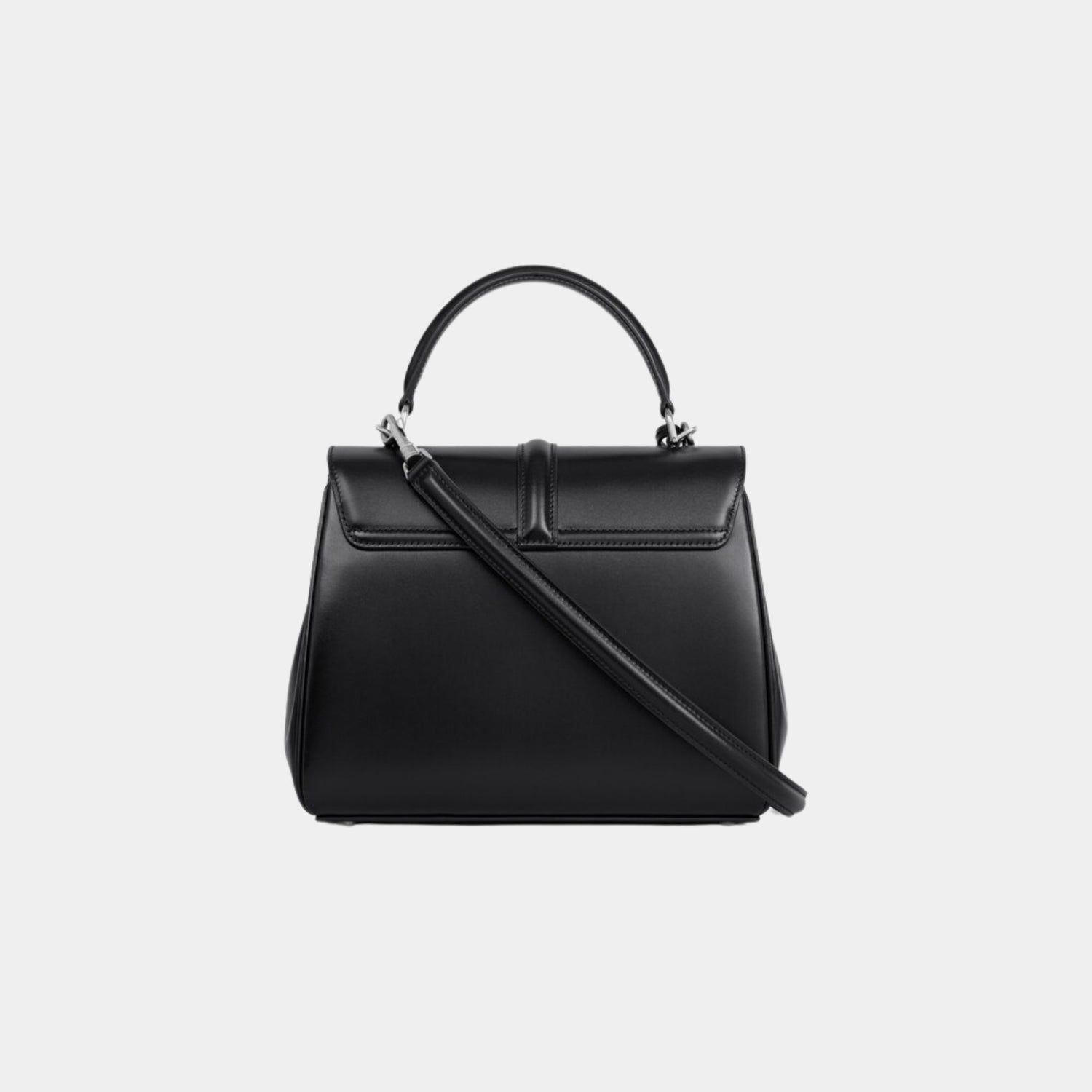 Celine Small 16 Bag In Satinated Calfskin Handbag, Black Silver, Back