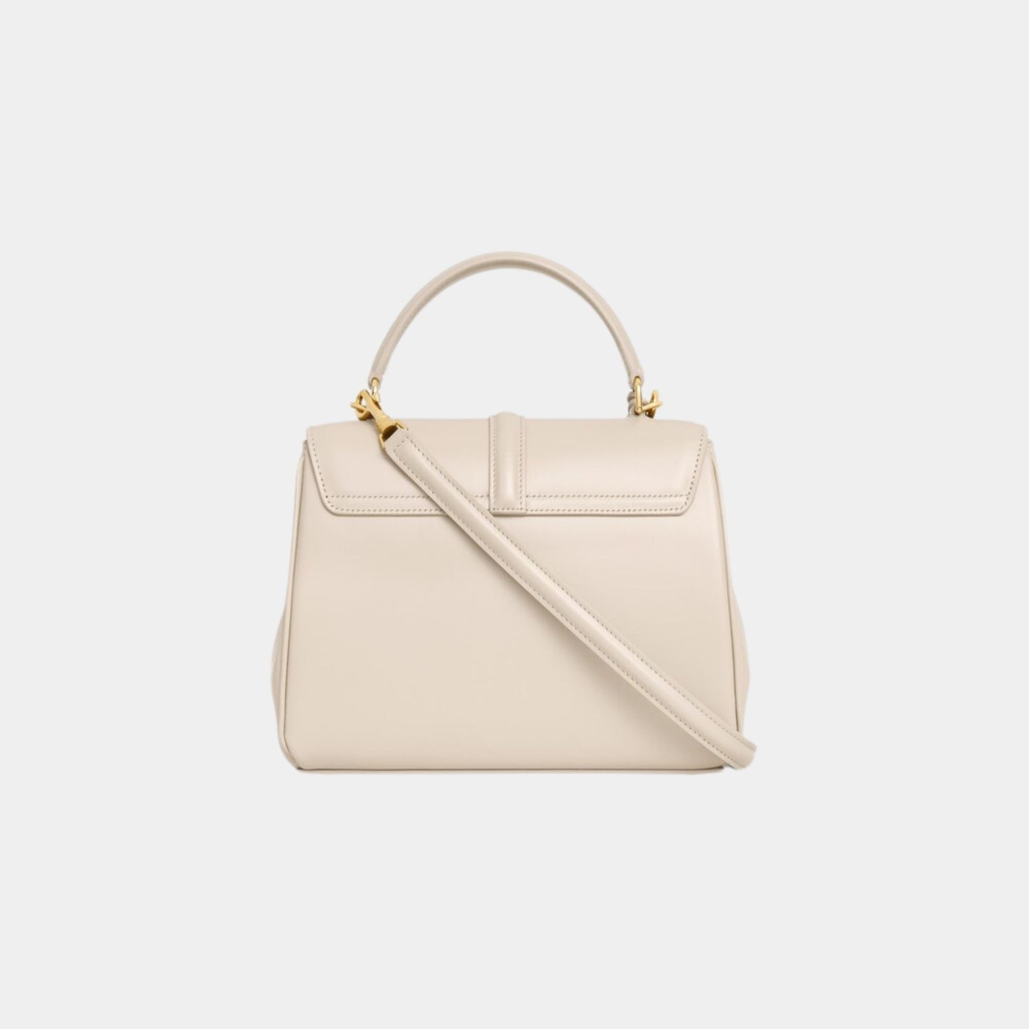 Celine Small 16 Bag In Satinated Calfskin Handbag, Pale Beige, Back