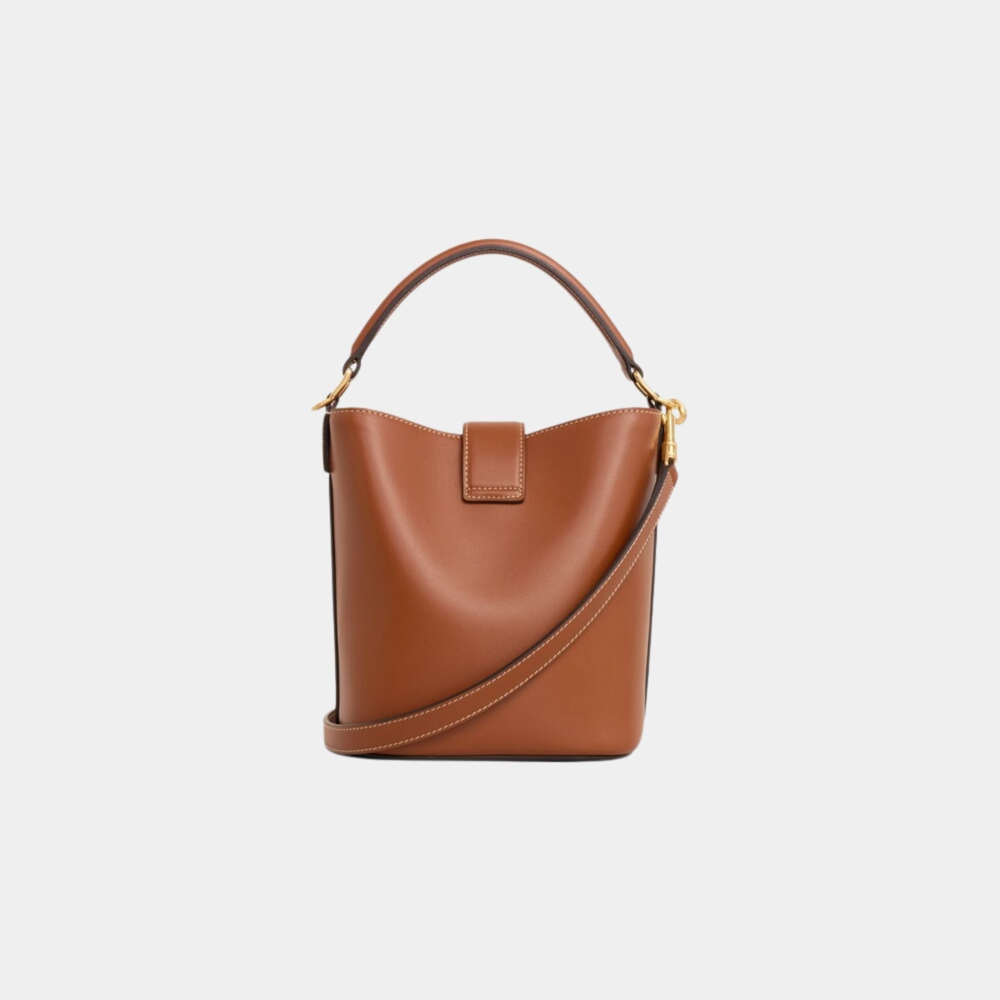 Celine Small Bucket Louise in Smooth Calfskin, Tan, Back