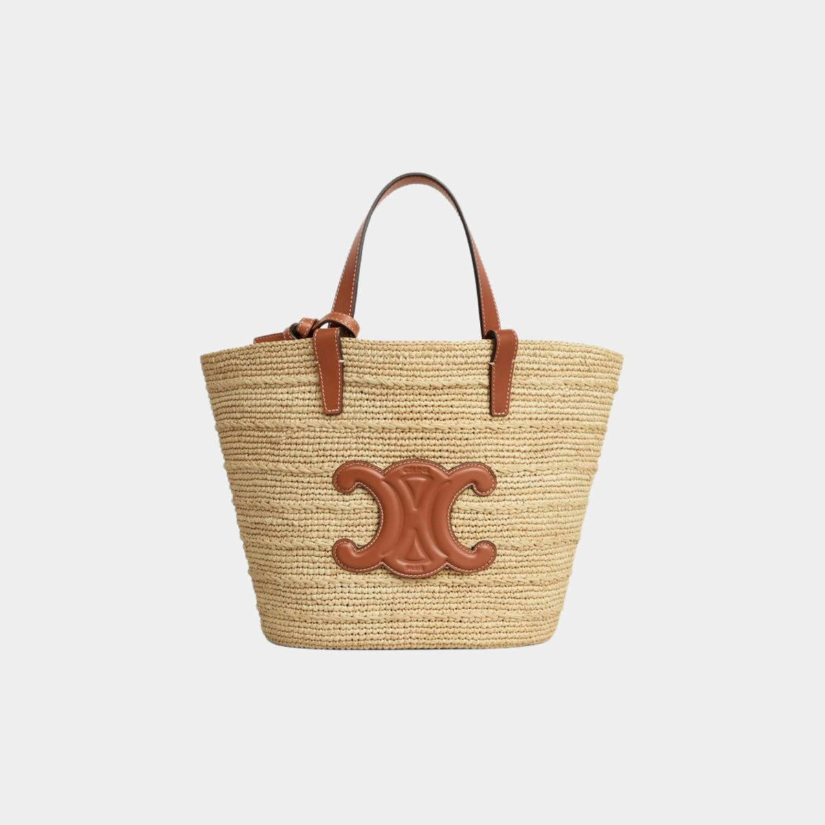 حقيبة Teen Supple Celine Classic Panier من الرافيا وجلد العجل
