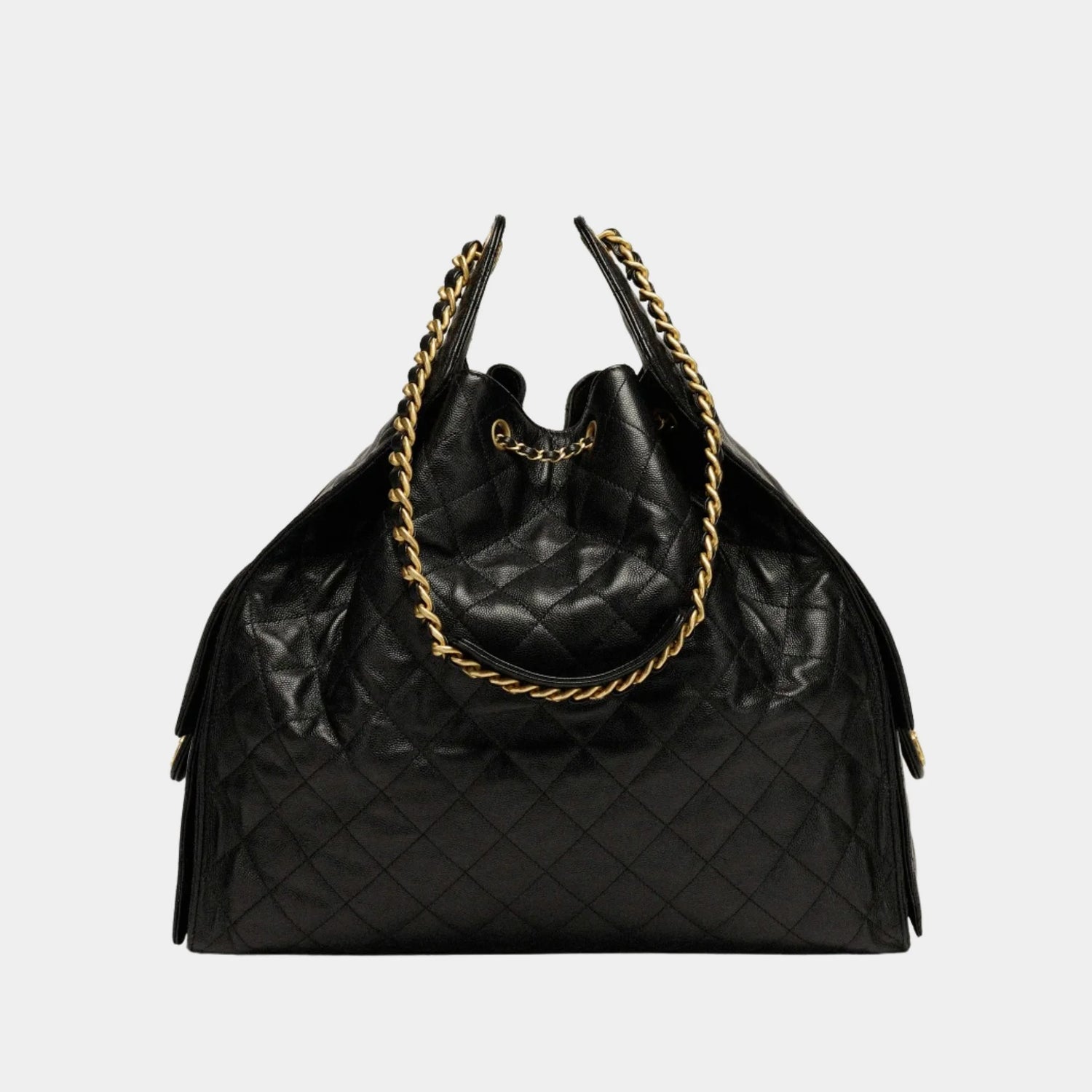 Chanel 25 Large Handbag Grained Calfskin And Gold Tone Metal