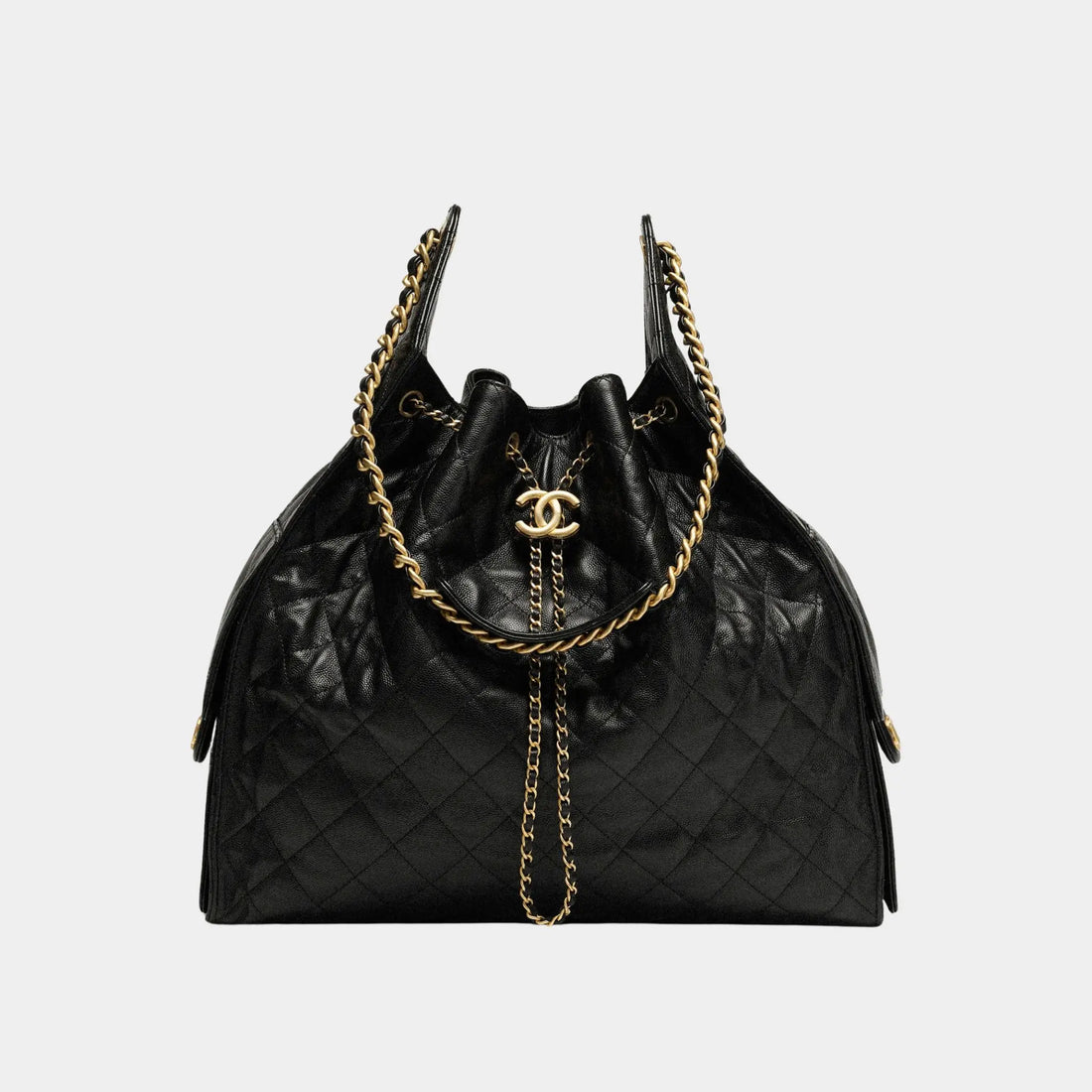 Chanel 25 Large Handbag Grained Calfskin And Gold Tone Metal