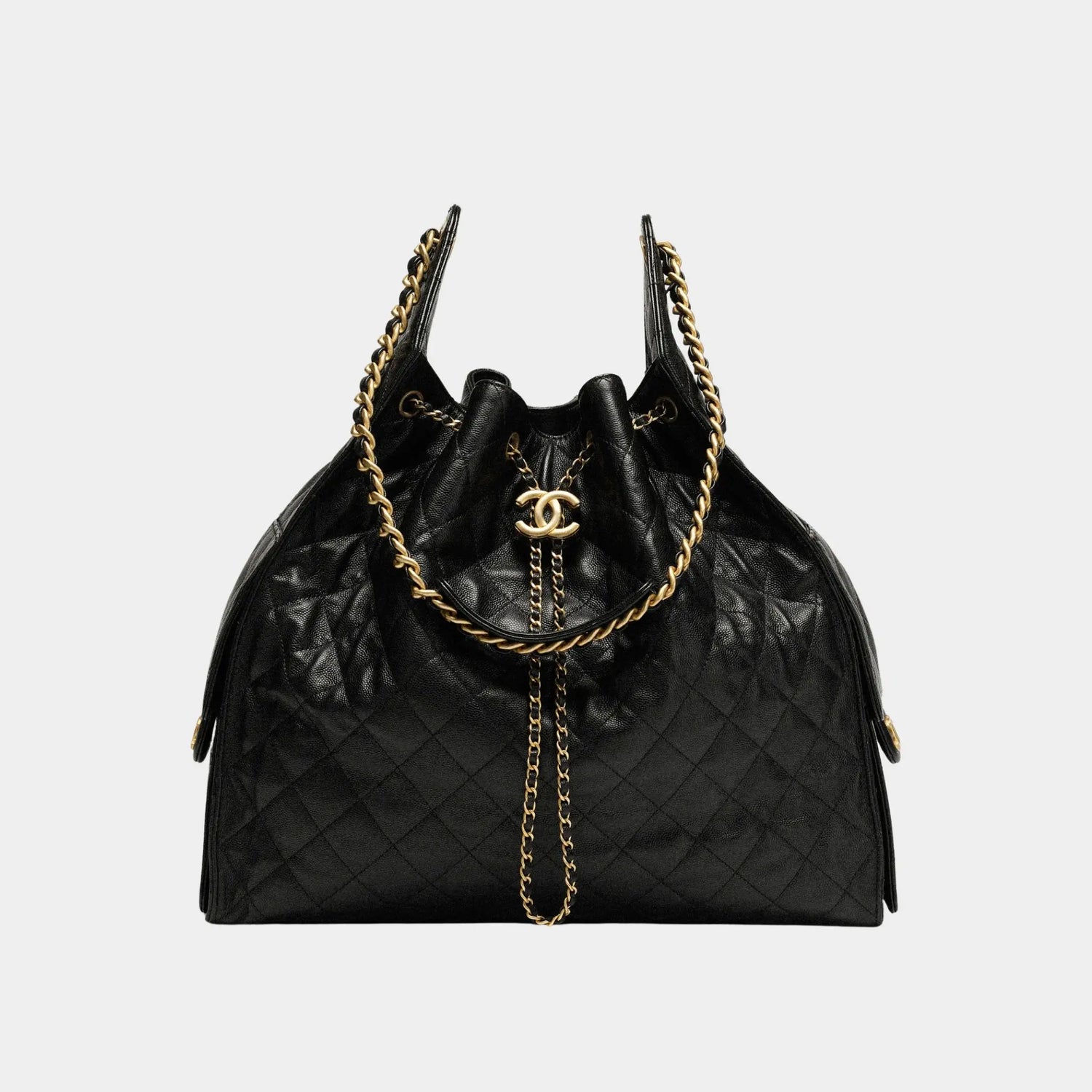 Chanel 25 Large Handbag Grained Calfskin And Gold Tone Metal
