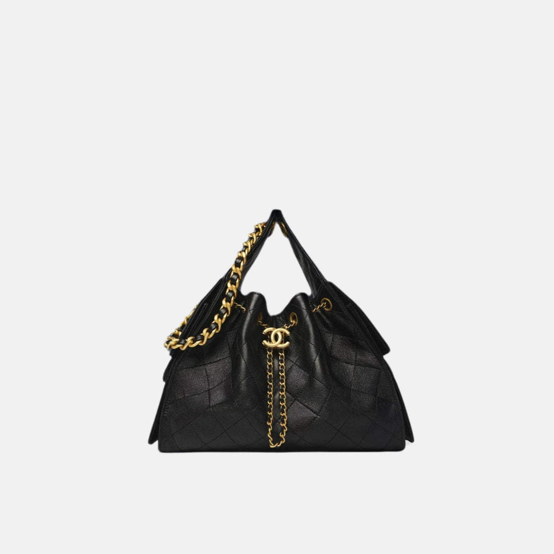 Chanel 25 Large Handbag Grained Calfskin And Gold-Tone Metal, Front