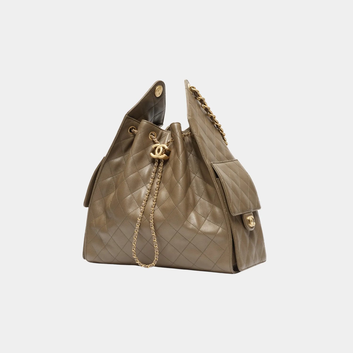 Chanel 25 Medium Handbag Grained Calfskin And Gold-Tone Metal