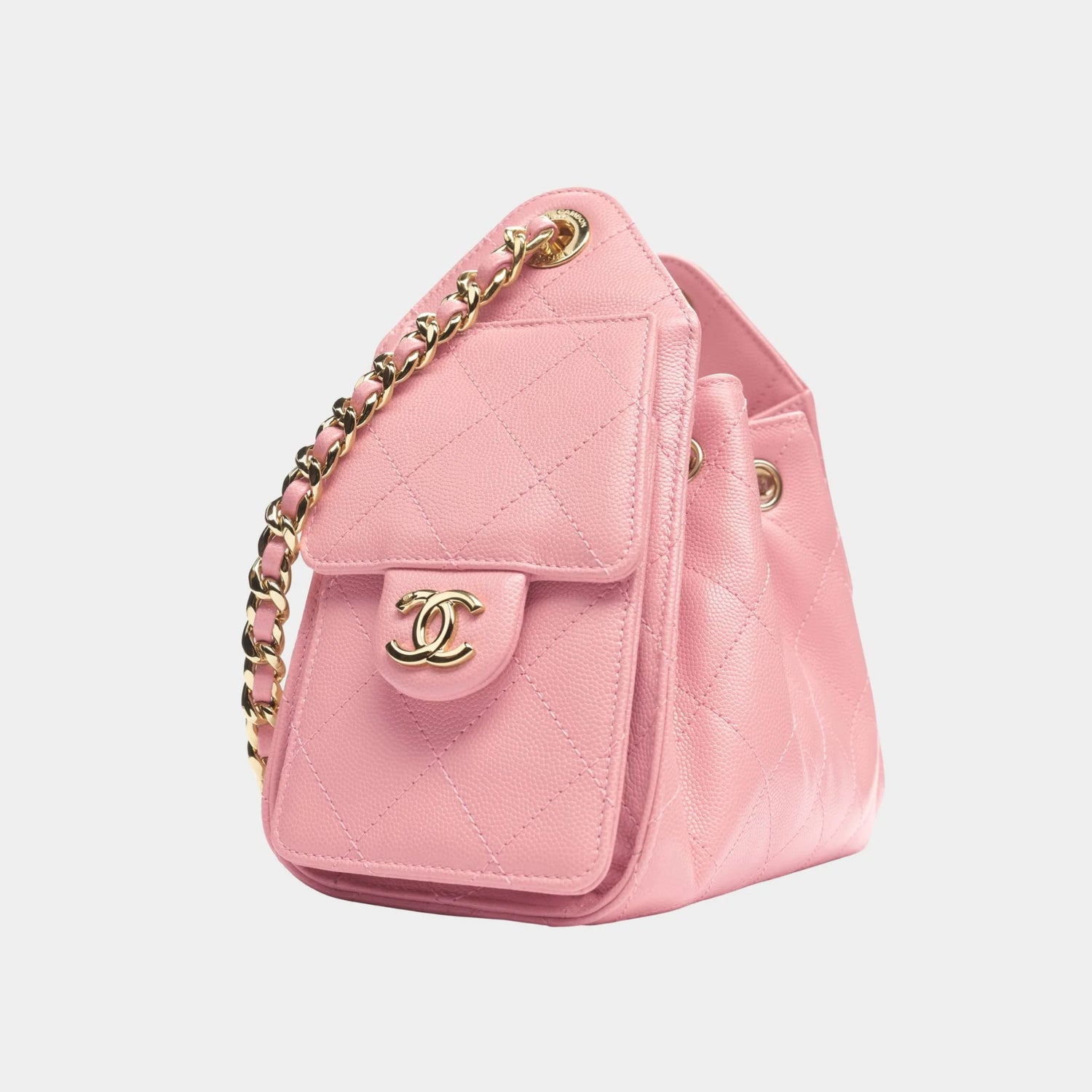 Chanel 25 Mini Handbag Gained Calfskin &amp; Gold-Tone Metal Light Pink