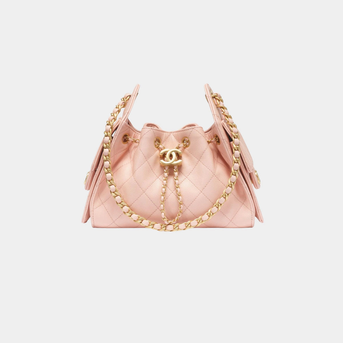 Chanel 25 Mini Handbag Grained Calfskin & Gold Tone Metal