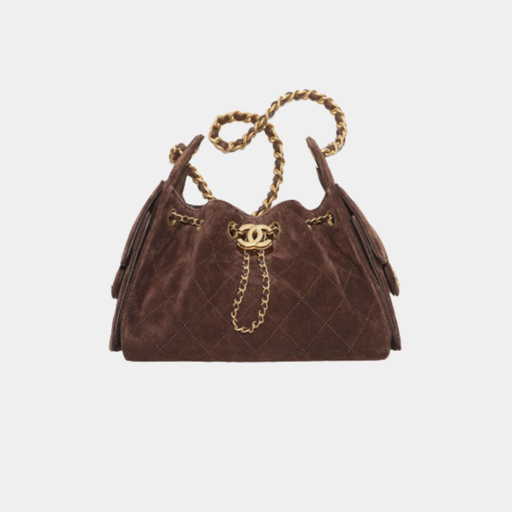 25 Mini Handbag Suede Calfskin &amp; Gold Metal