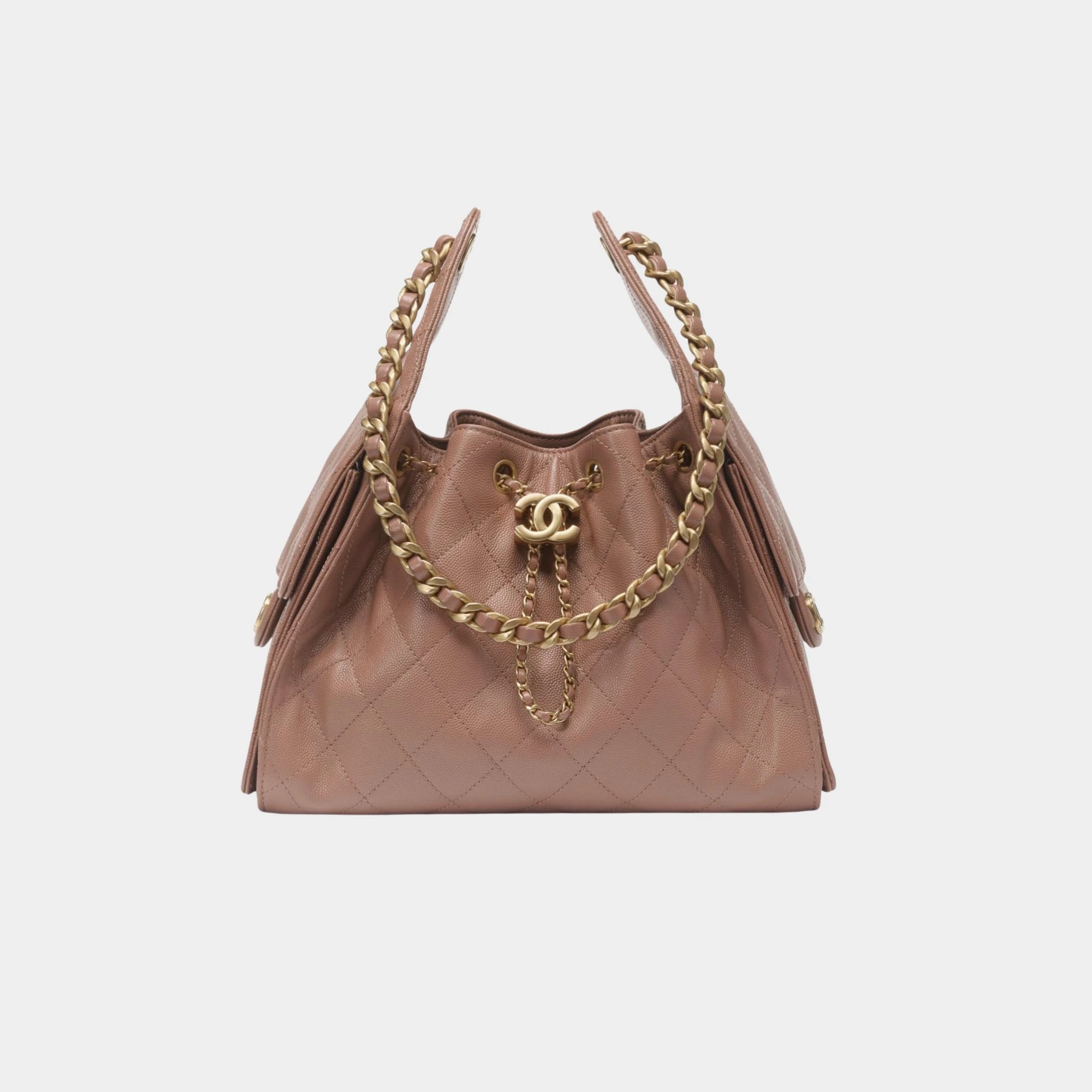 Chanel 25 Small Handbag Calfskin &amp; Gold Tone Metal, shiny grained calskin, 