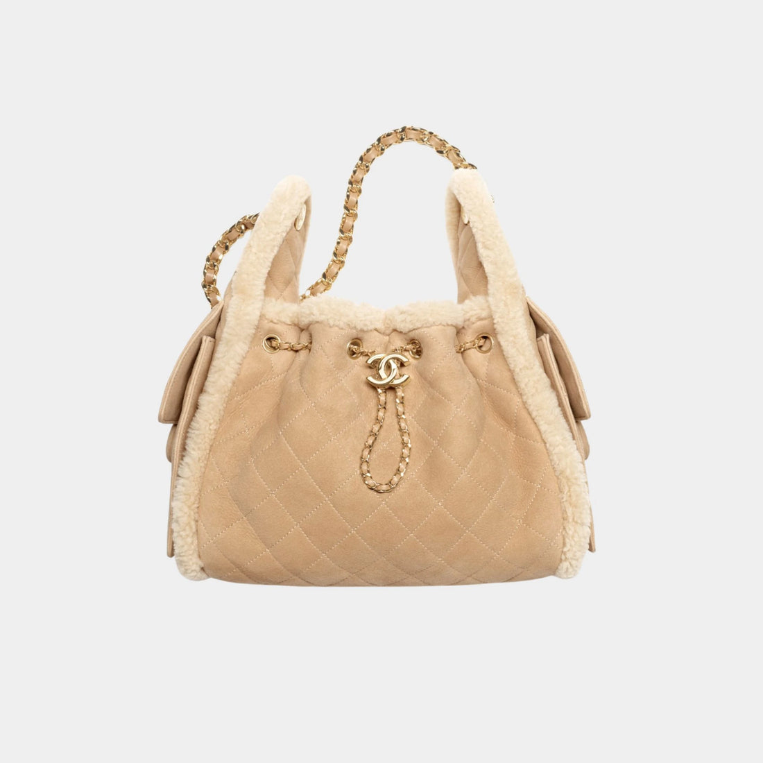 Chanel 25 Small Handbag Shearling Sheepskin &amp; Gold-Tone Metal
