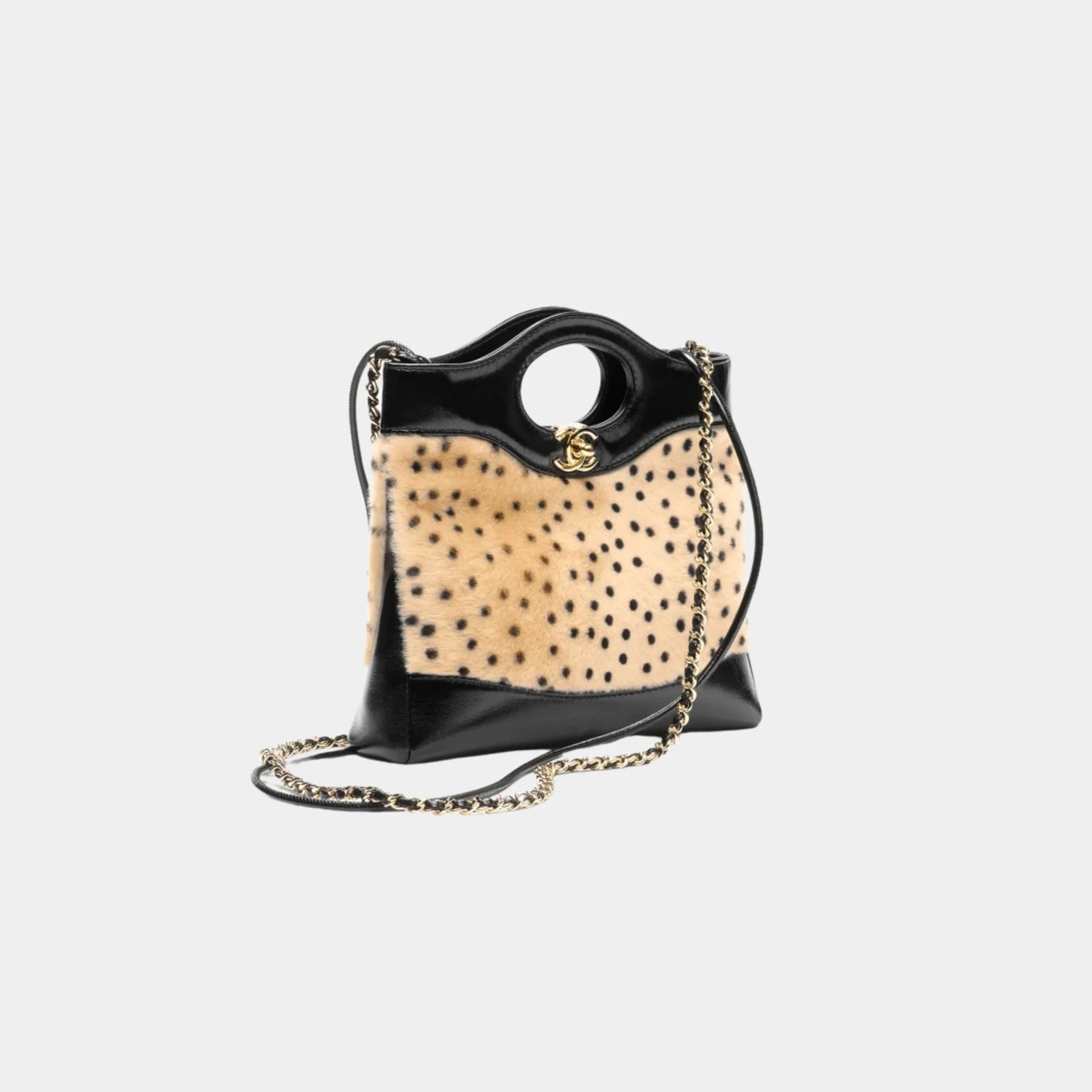 Chanel 31 Mini Tote in Light Beige &amp; Black Lambskin, Front Side