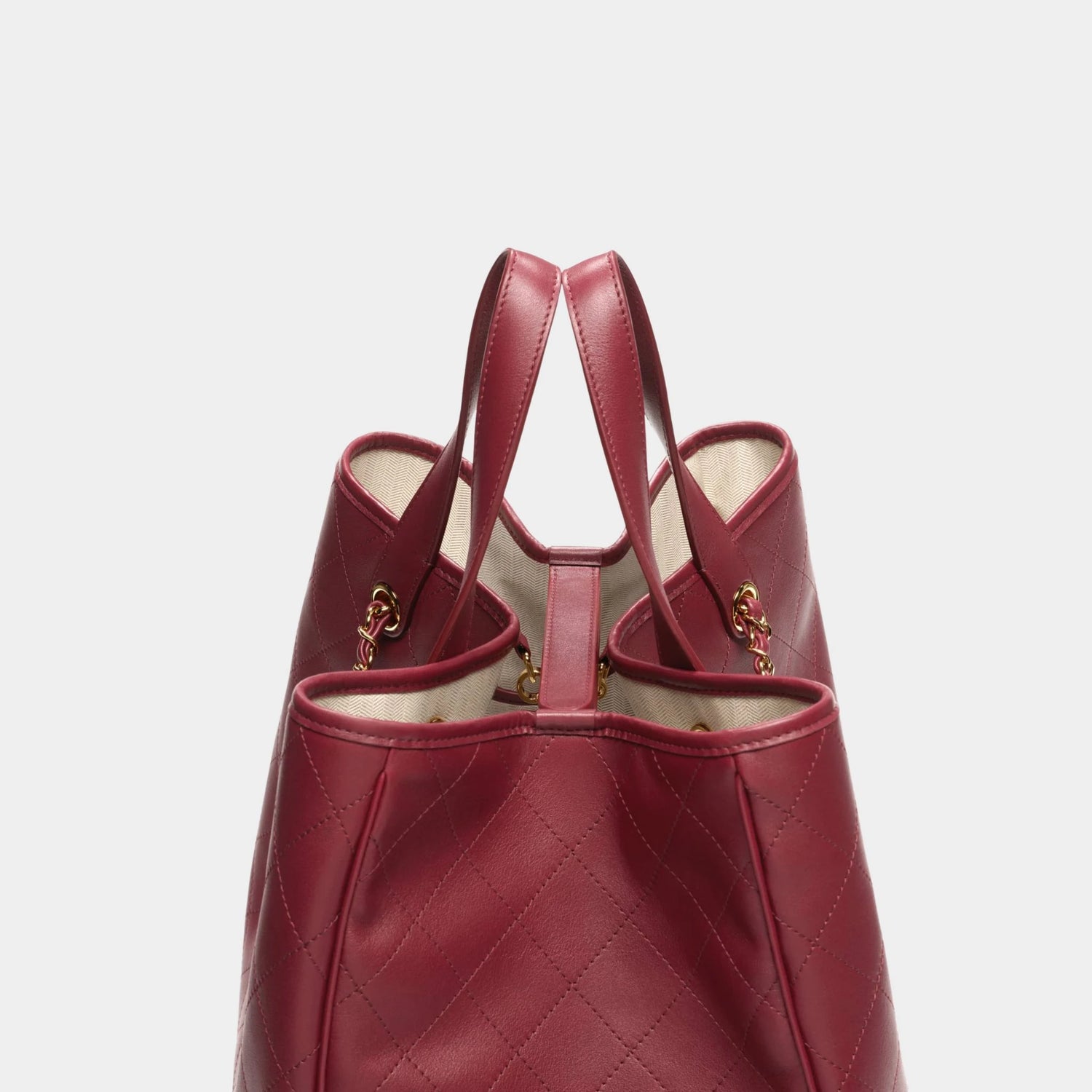 Chanel Large Tote Calfskin &amp; Gold-Tone Metal Burgundy 
