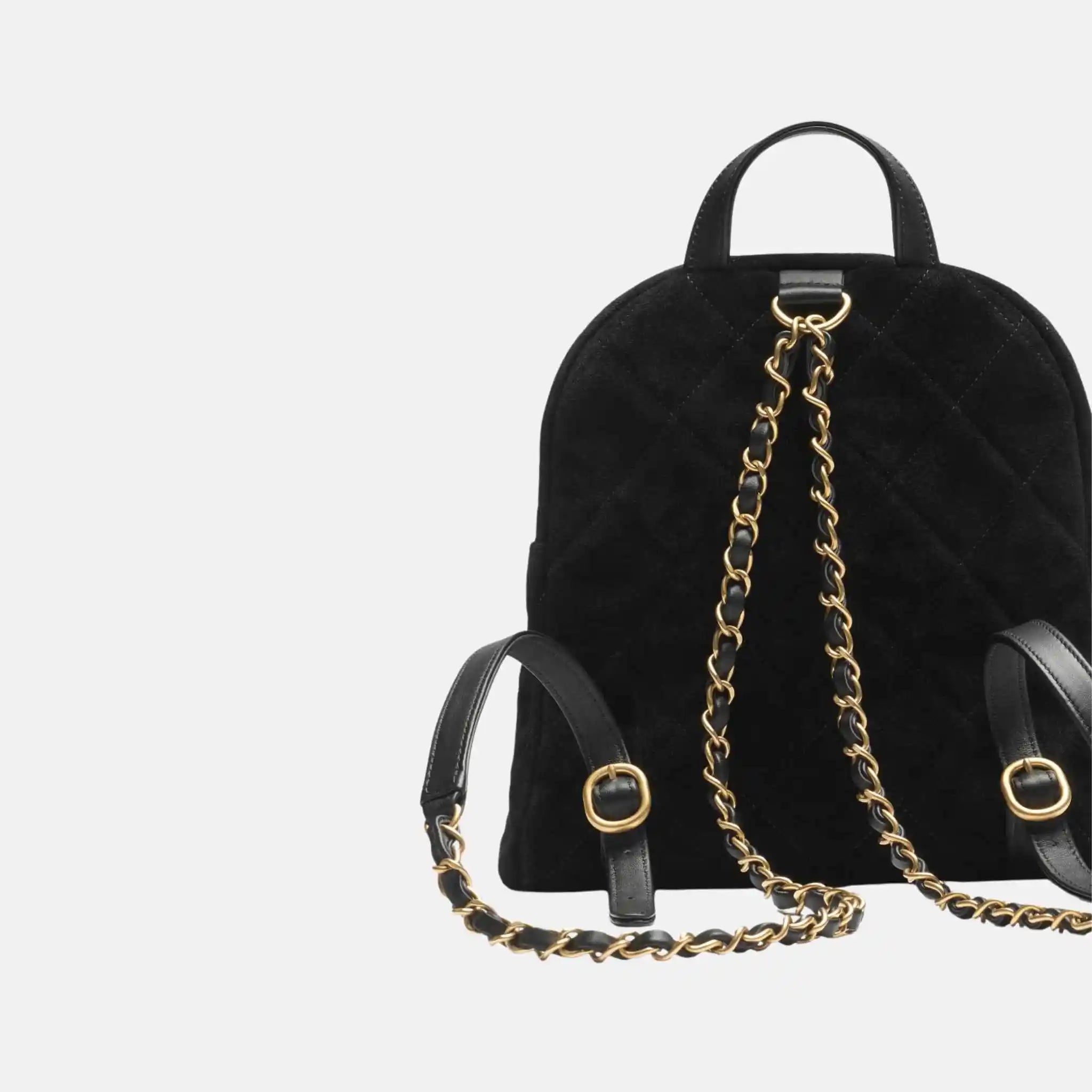 Chanel Backpack Suede Calfskin Black Fall Winter Collection, Back
