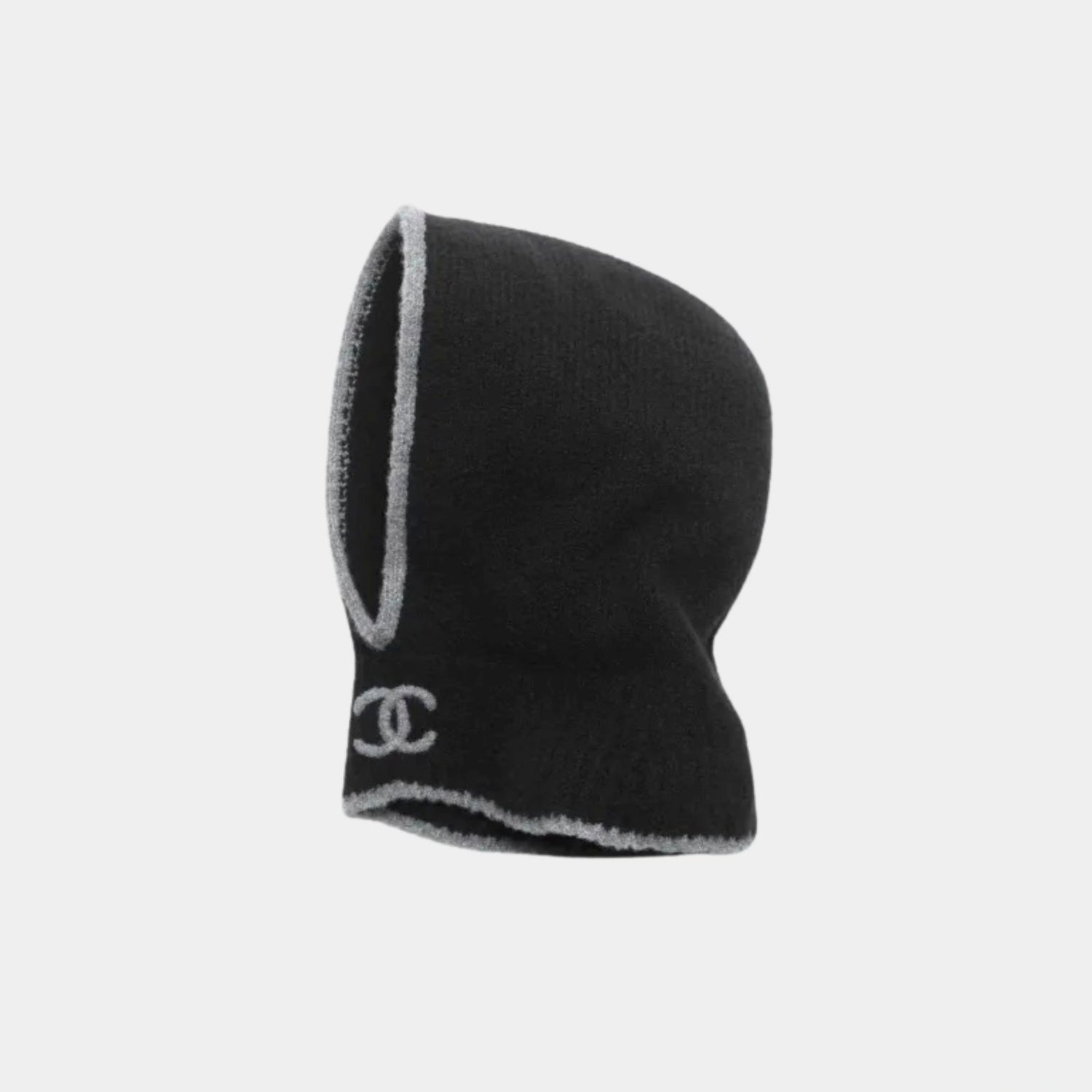 Chanel Balaclava Cashmere &amp; Silk Black &amp; Dark Grey, Front