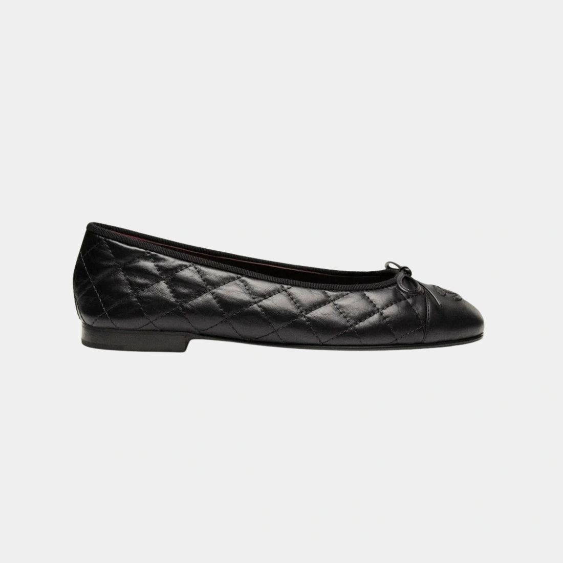 Chanel Ballerinas in Aged Veal, Black, Side