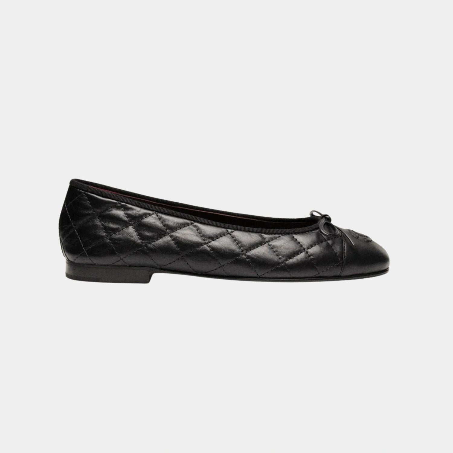 Chanel Ballerinas in Aged Veal, Black, Side