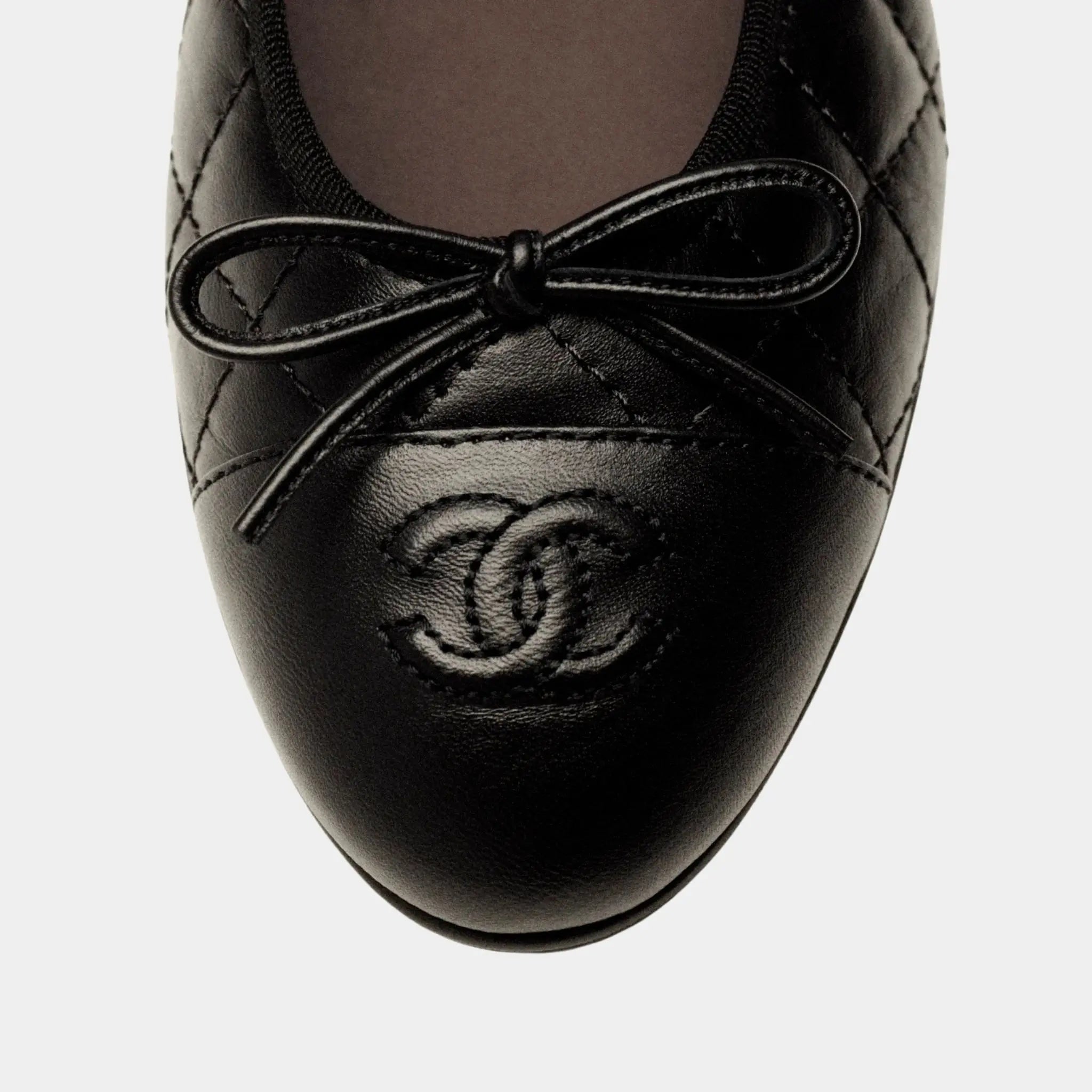 Chanel Ballerinas in Aged Veal, Black, Top