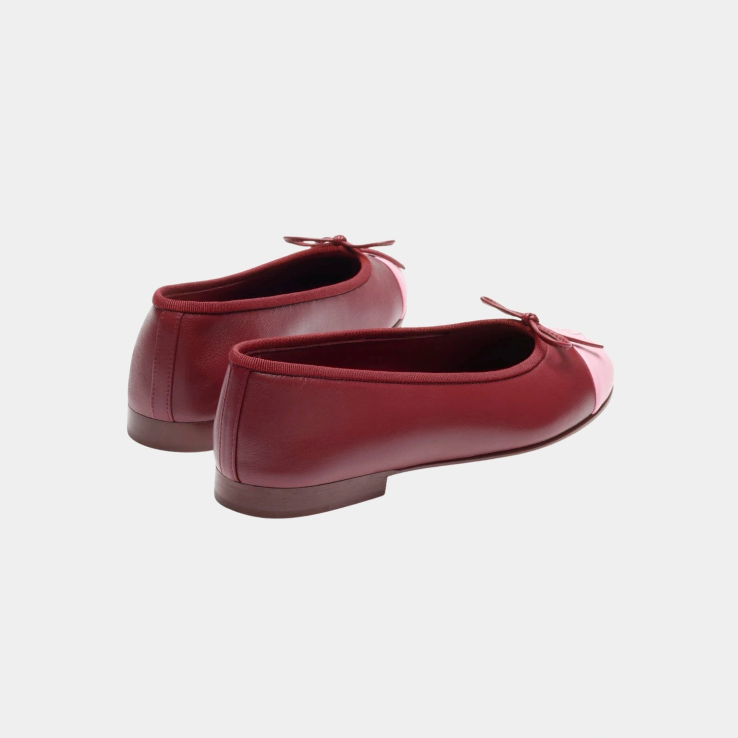 Chanel Ballet Flats in Lambskin Burgundy &amp; Pink, Back
