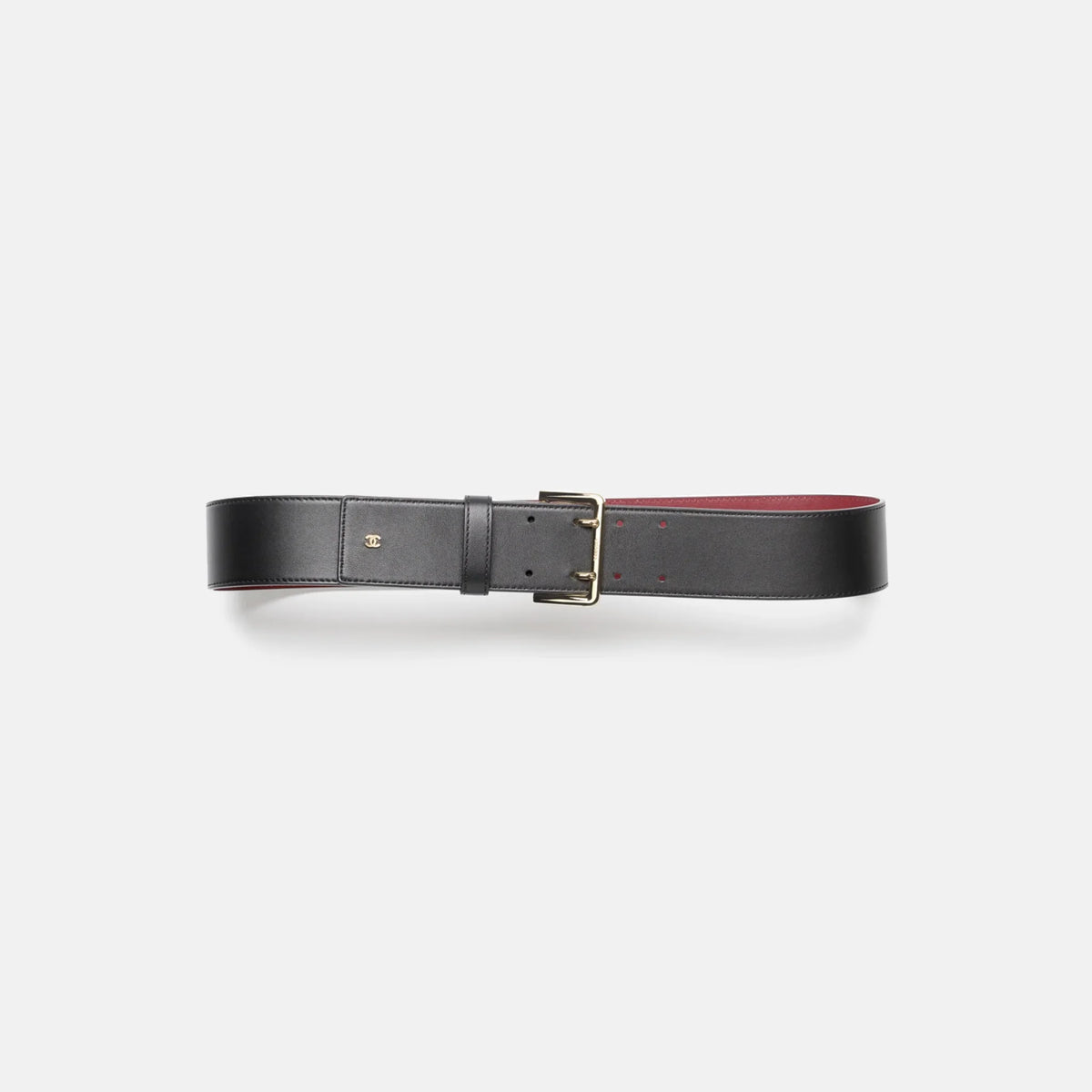 Belt Calfskin & Metal Black & Gold — 65