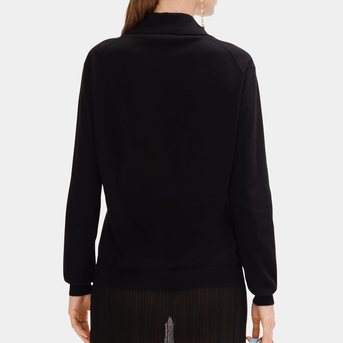 Chanel Black Cardigan in Cotton and Cashmere, Back