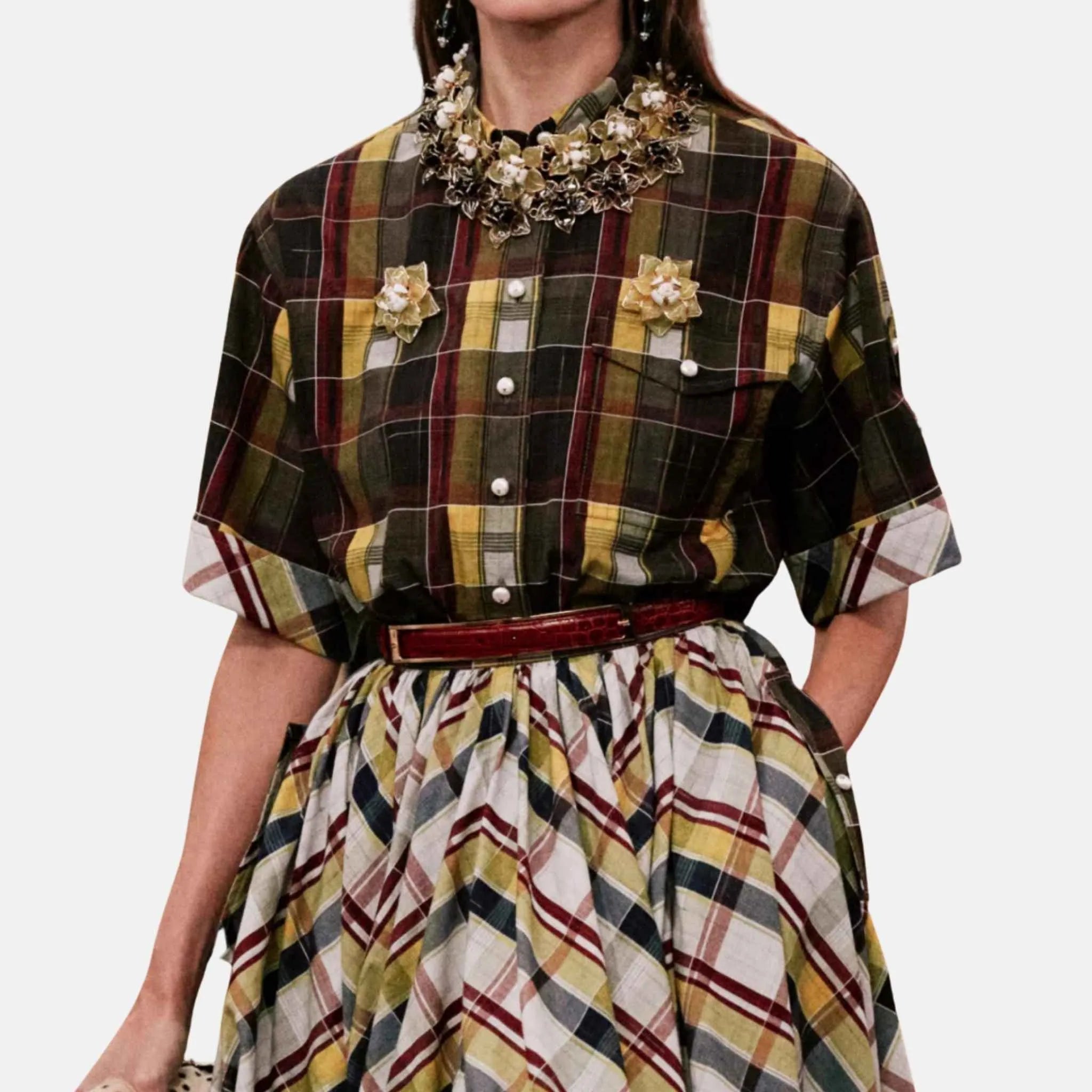 Chanel Blouse Cotton in Yellow Black and Red