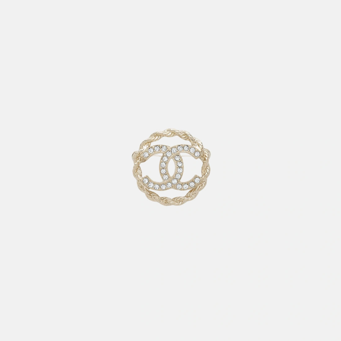 Chanel Brooch Metal Diamantes in Gold and Crystal