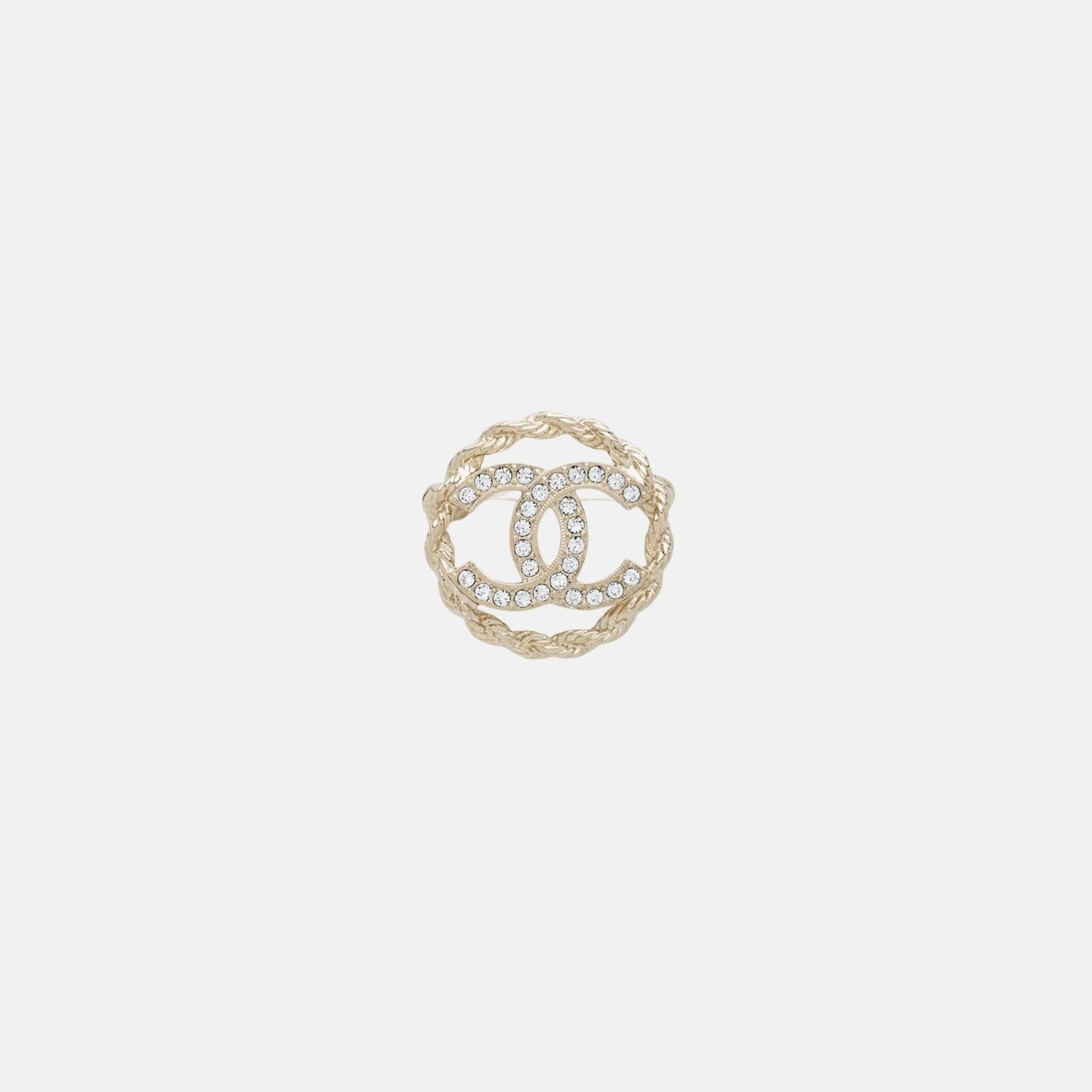 Chanel Brooch Metal Diamantes in Gold and Crystal