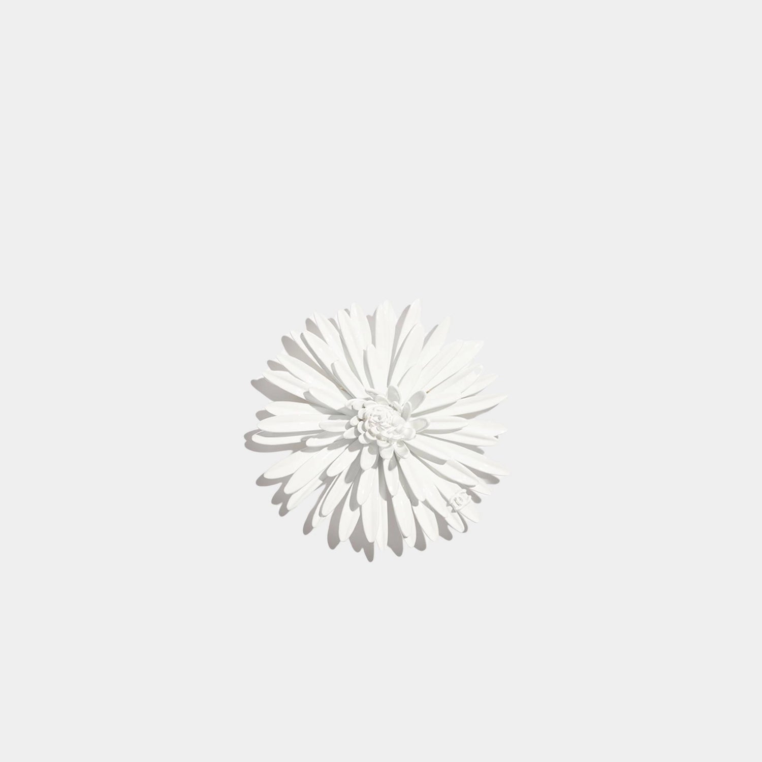 Chanel Brooch Metal &amp; Resin, White, Front 