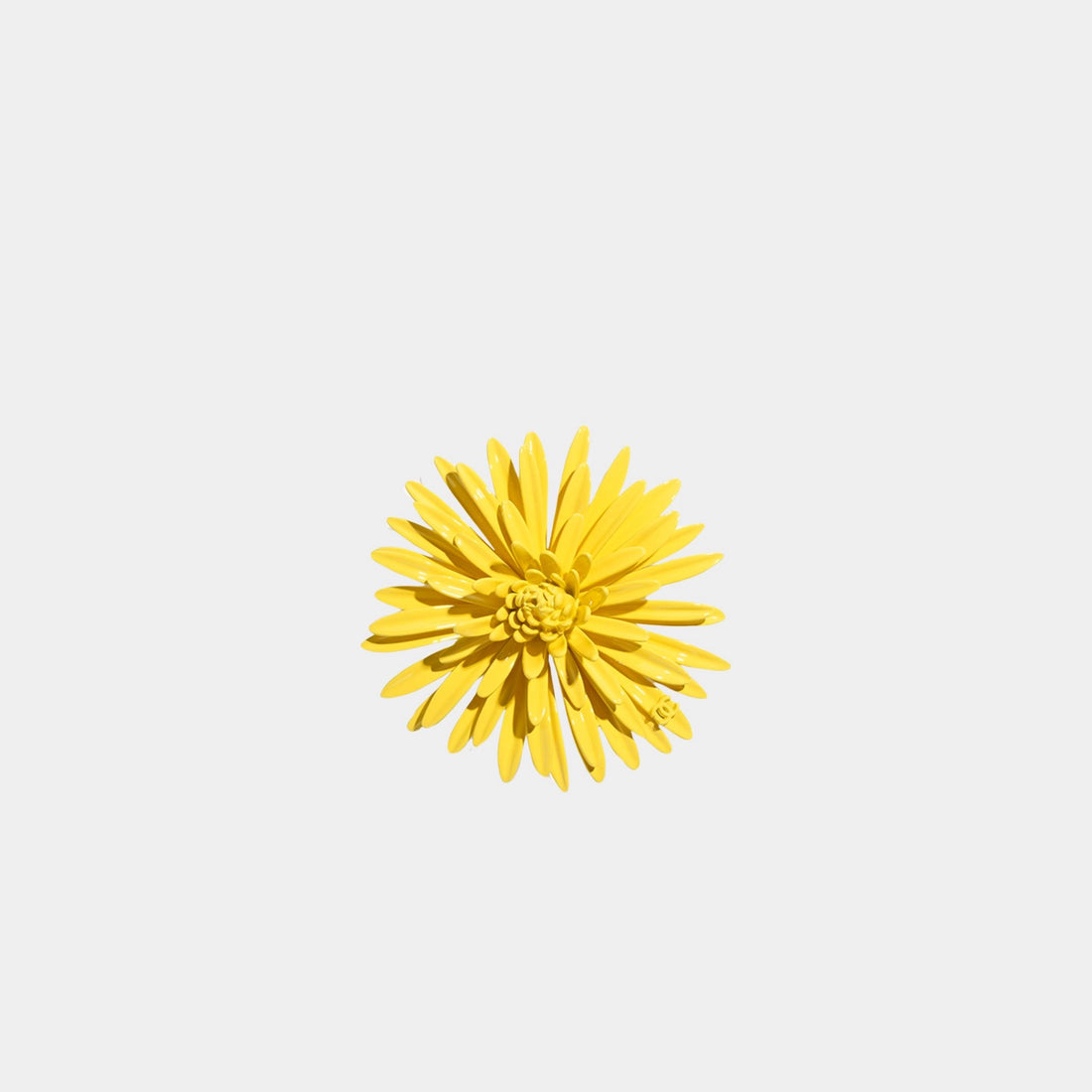 Chanel Brooch Metal &amp; Resin, Yellow, Front 