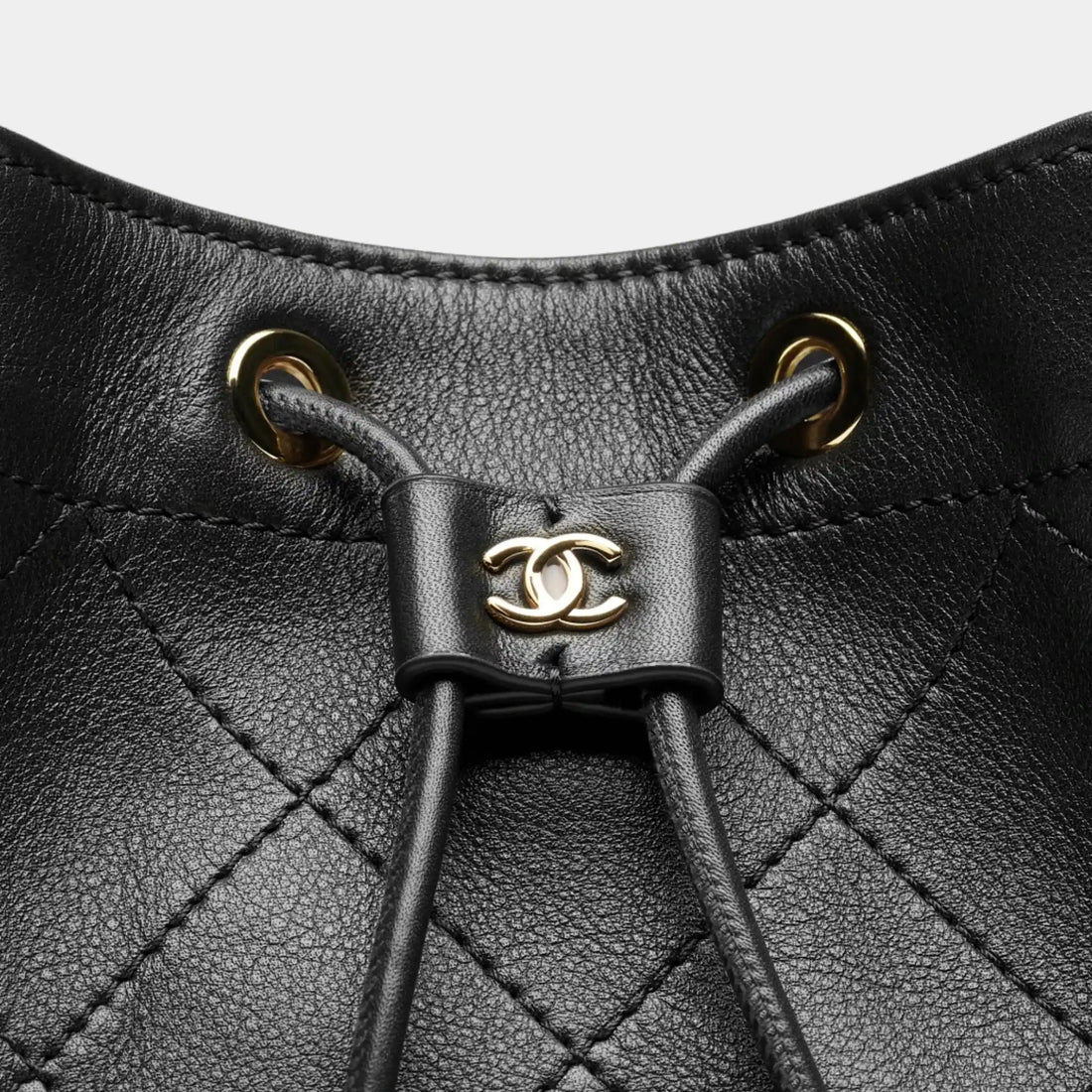 Bucket Bag Lamb Calf & Gold-Plated Metal Black