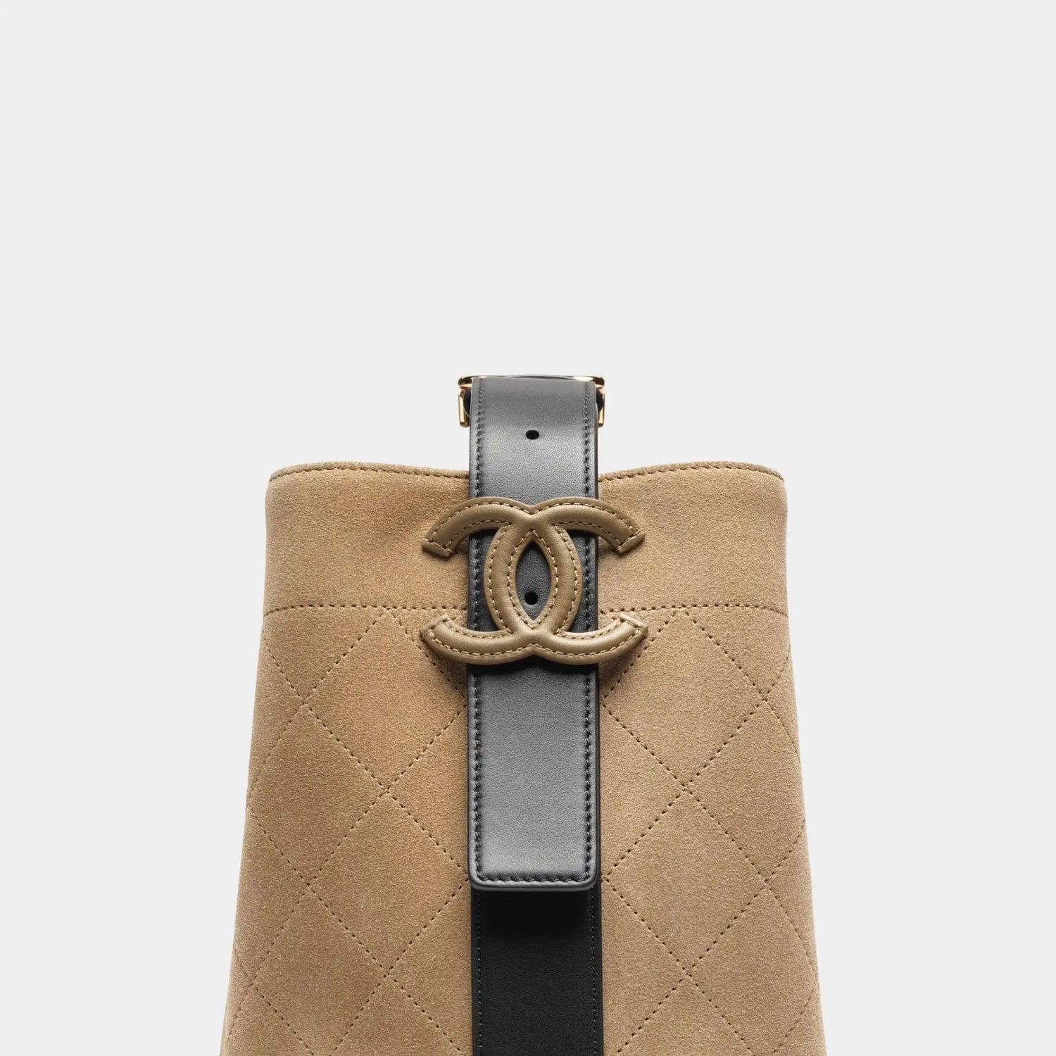 Bucket Bag Suede Calfskin, Calfskin &amp; Gold-Tone Metal