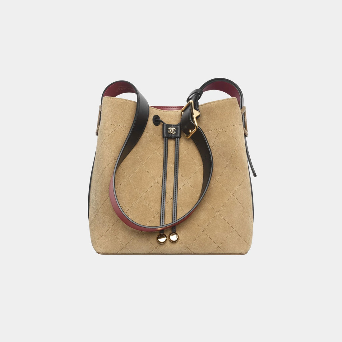 Chanel Bucket Bag Suede Calfskin, Calfskin & Gold-Tone Metal