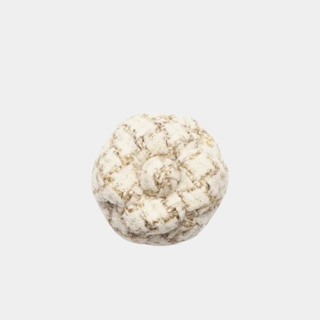 Chanel Camellia Wool &amp; Tweed , Ecru, beige &amp; gold, Front