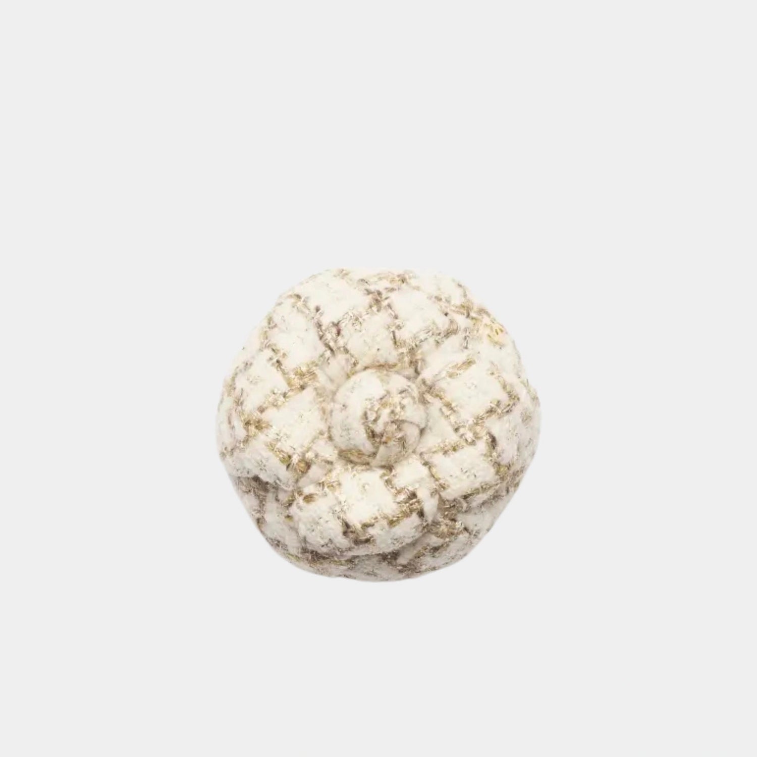 Chanel Camellia Wool &amp; Tweed , Ecru, beige &amp; gold, Front