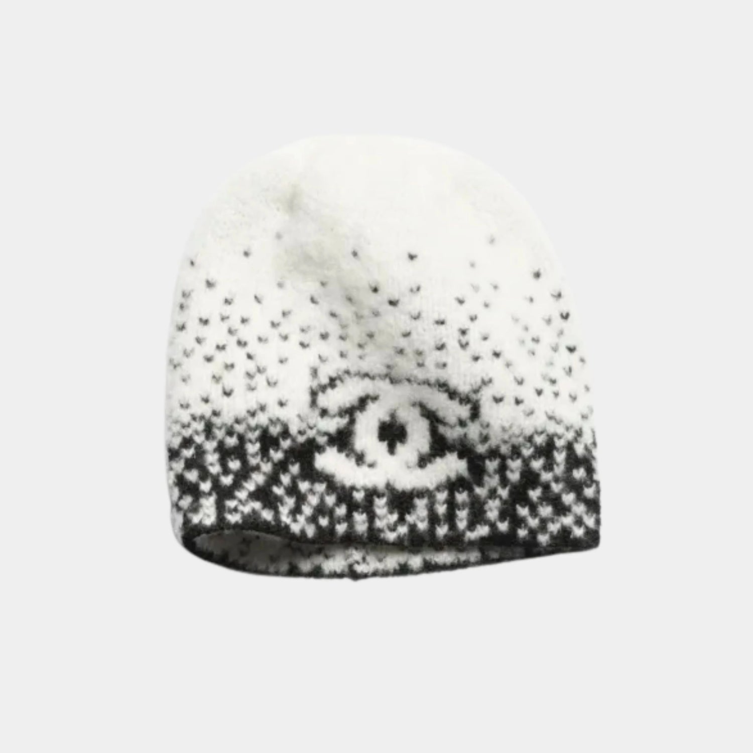 Chanel Cap Cashmere &amp; wool - Black &amp; White, Front