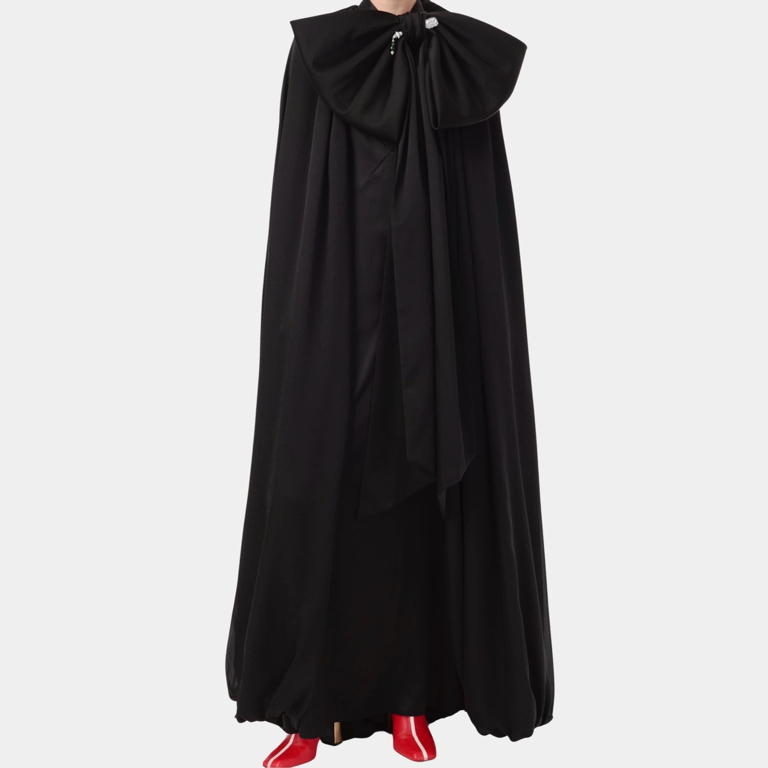 Chanel Cape Silk Charmeuse in Black, Front