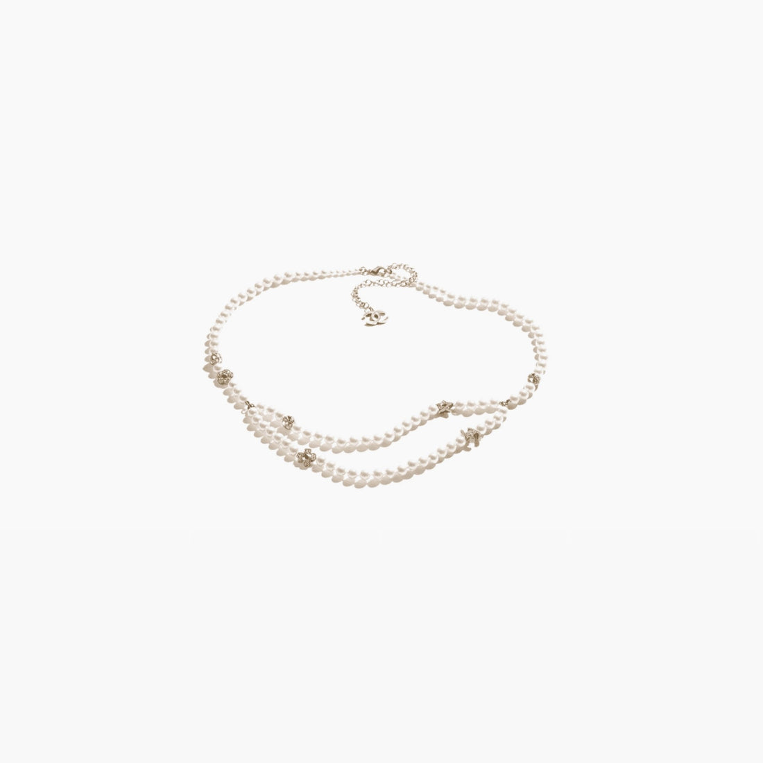 Chanel Chain Belt Metal Glass Pearls & Diamantés Gold Pearly White & Crystal, Top