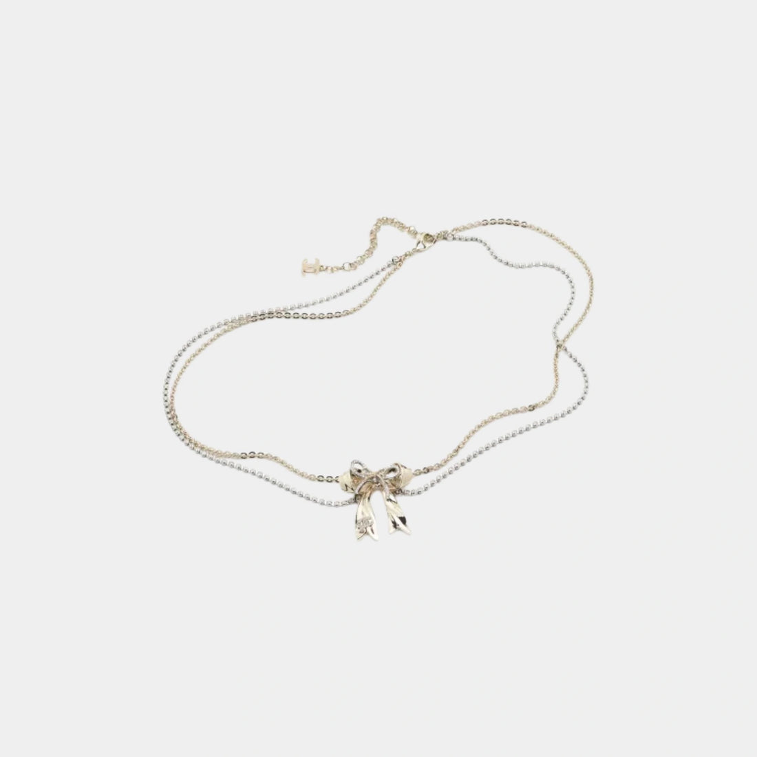 Chanel Chain belt Metal & Rhinestones Silver Gold & Crystal, Front