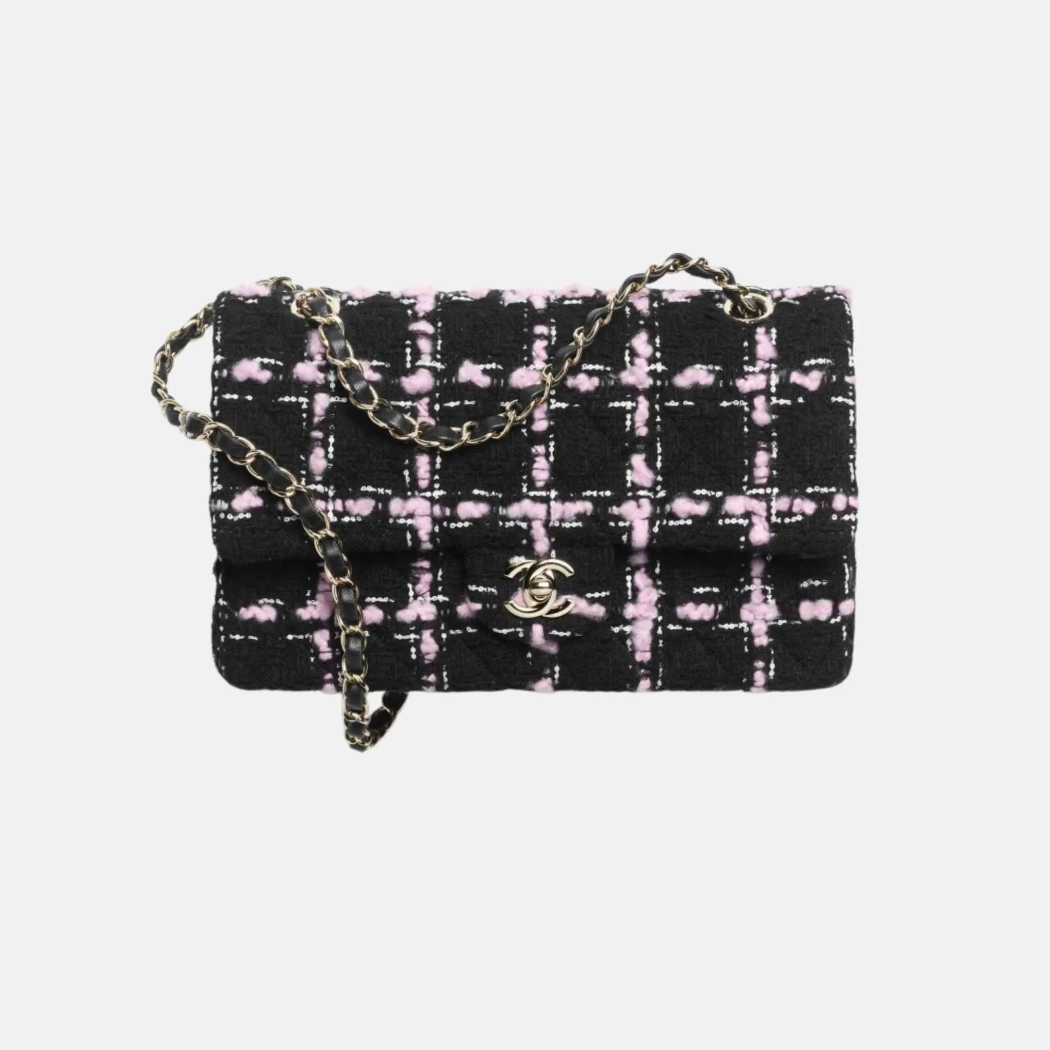 Chanel Classic 11.12 Bag in Wool Tweed and Gold Metal, Front