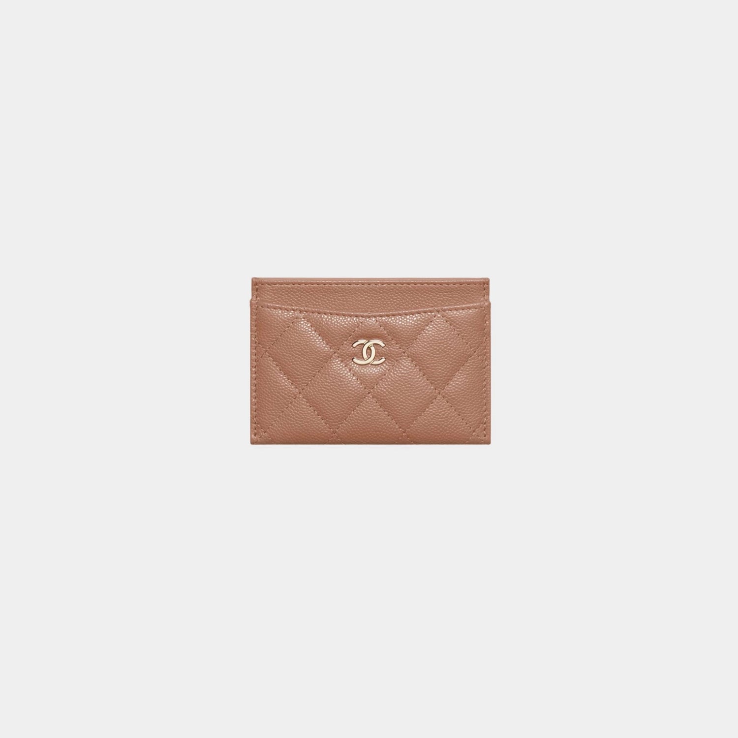 Chanel Classic Card Holder Grained Shiny Calfskin &amp; Gold Tone Metal