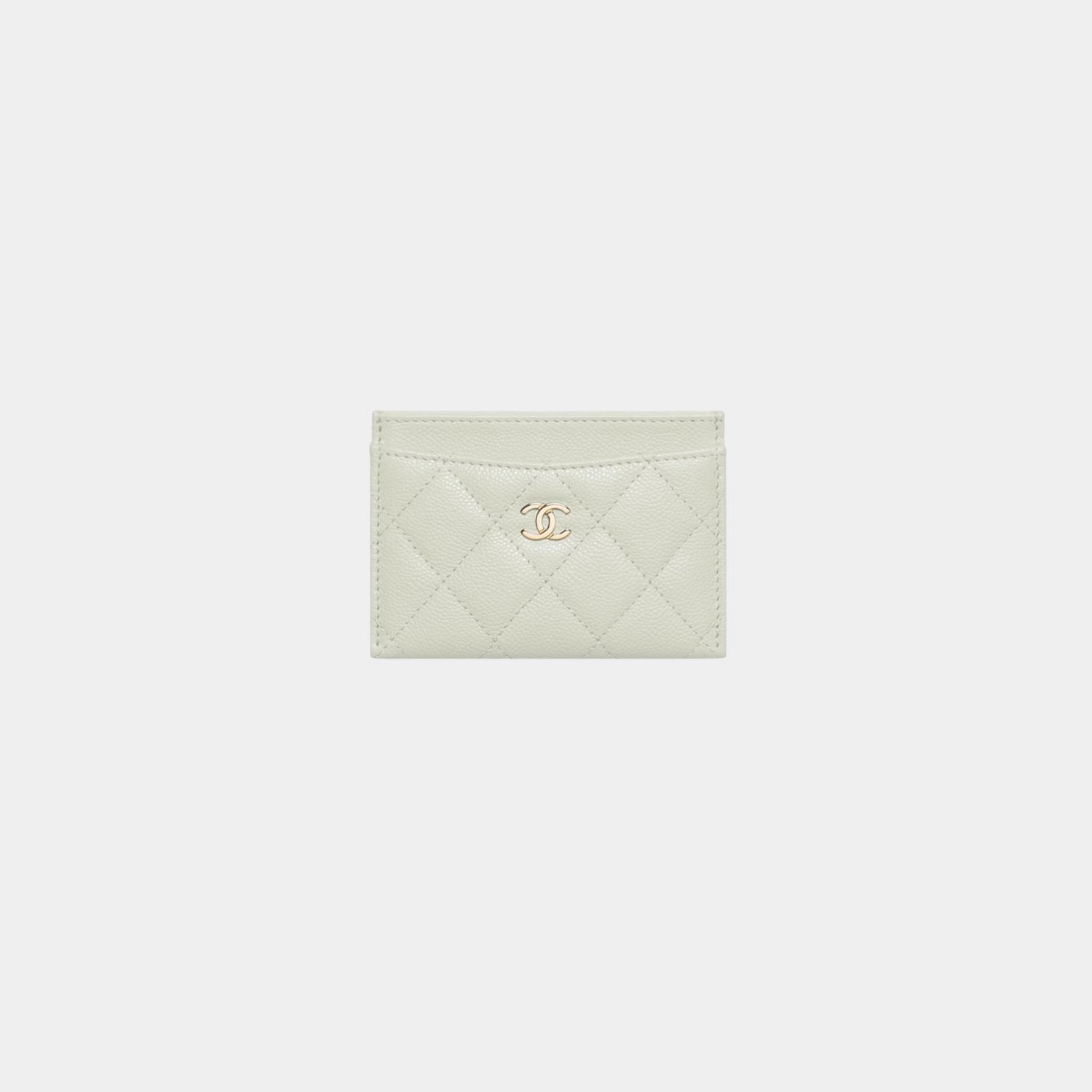 Chanel Classic Card Holder Grained Shiny Calfskin &amp; Gold Tone Metal