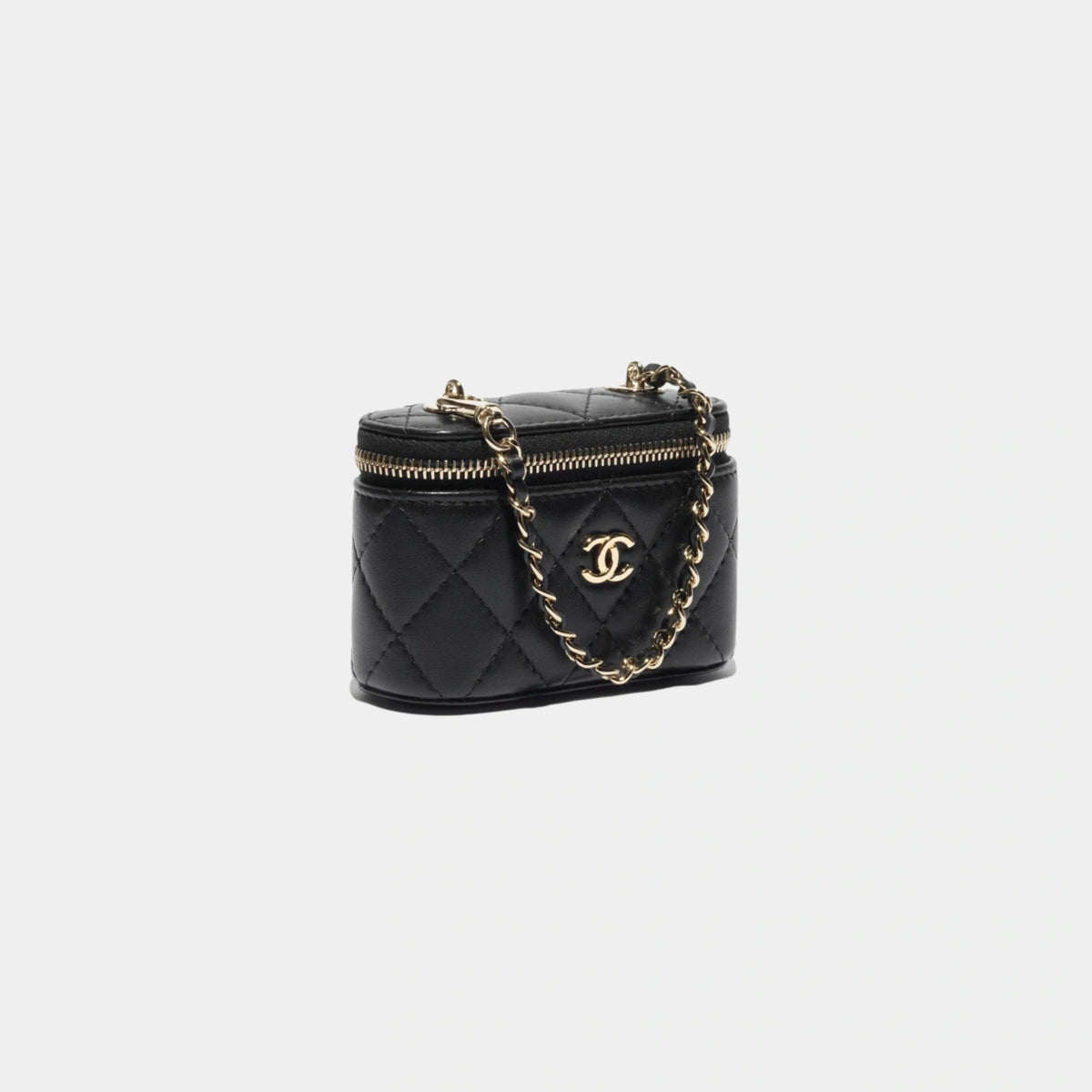 Classic Mini Bag Charm in Black Lambskin